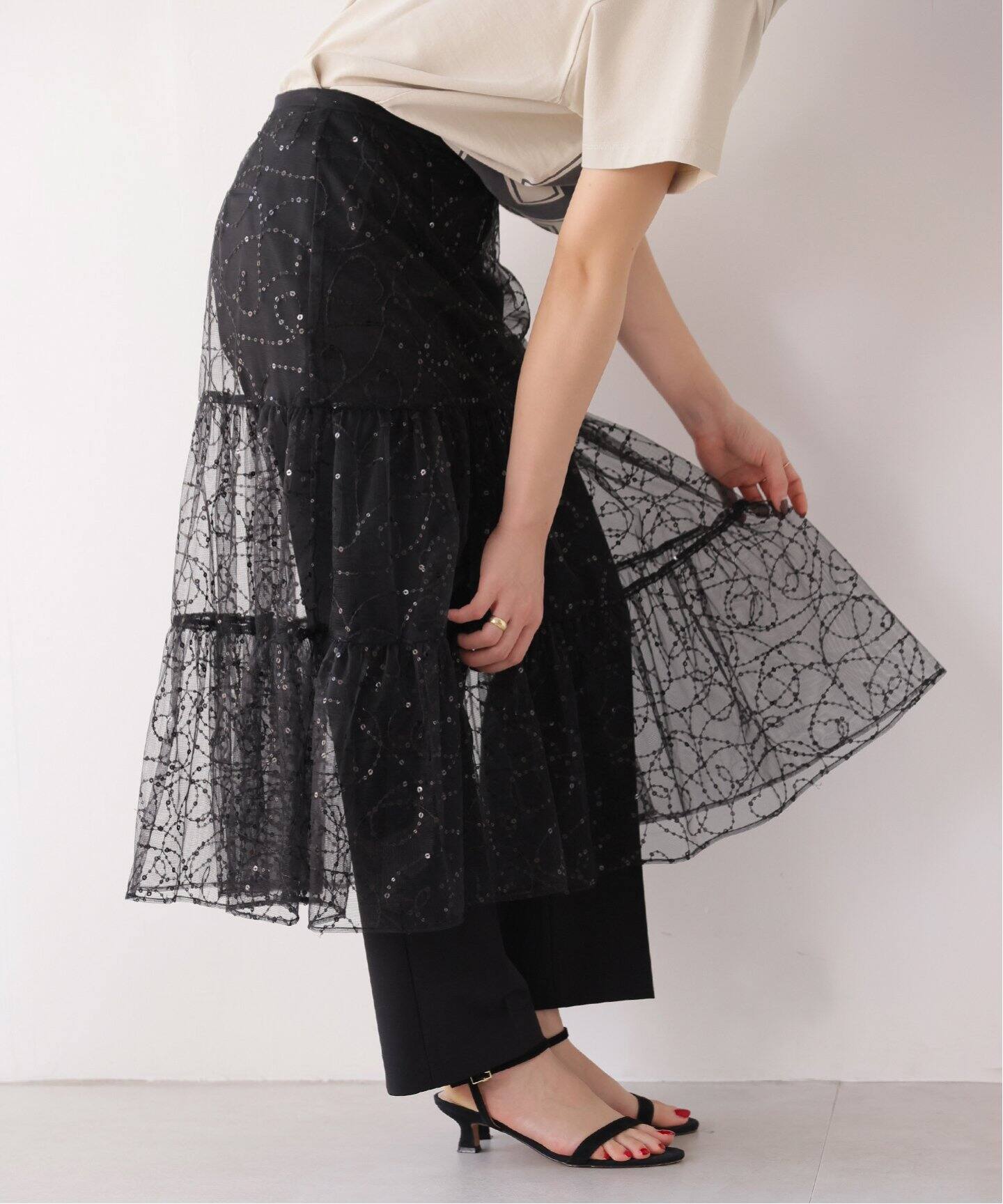 sara mallika/サラ マリカ SLOBE別注 シャイニースカート（その他  