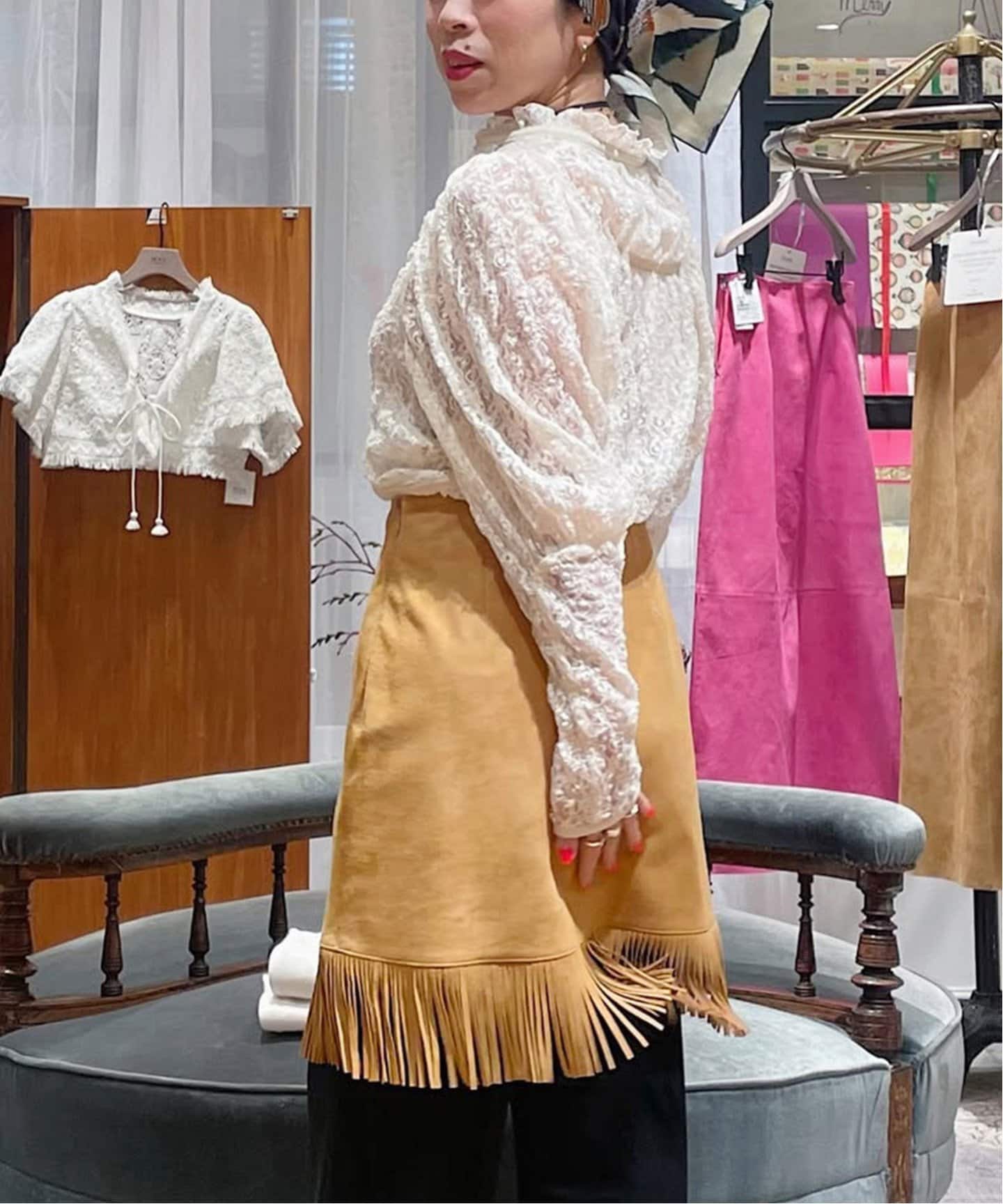 【最終値下げ】IENA LA BOUCLE RATTI アジサイプリントスカート IENA（イエナ）の「IENA LA BOUCLE RATTIフラワーイージーフレア