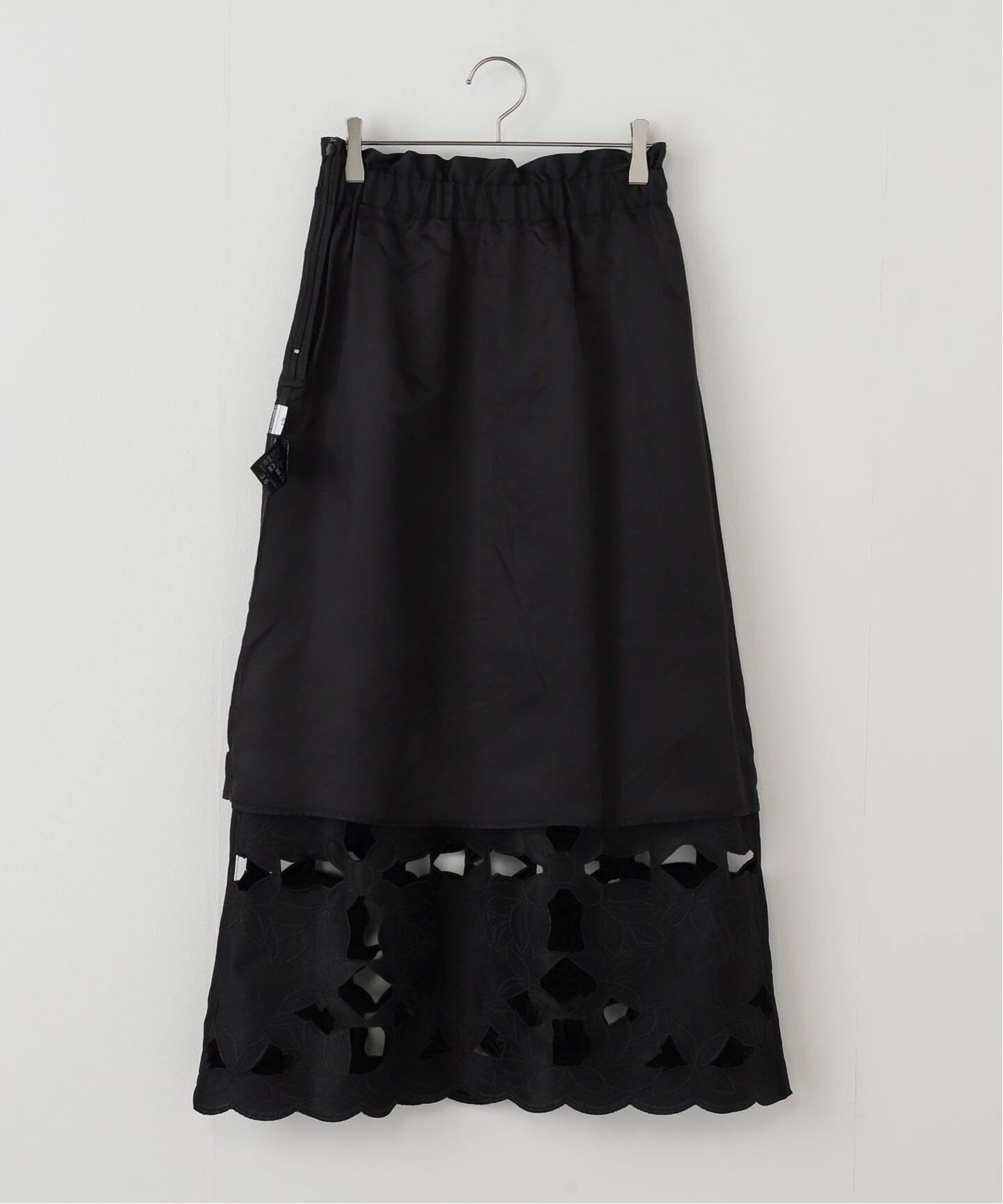 IENA LA BOUCLE カットワークベロアスカート（ロング・マキシ丈