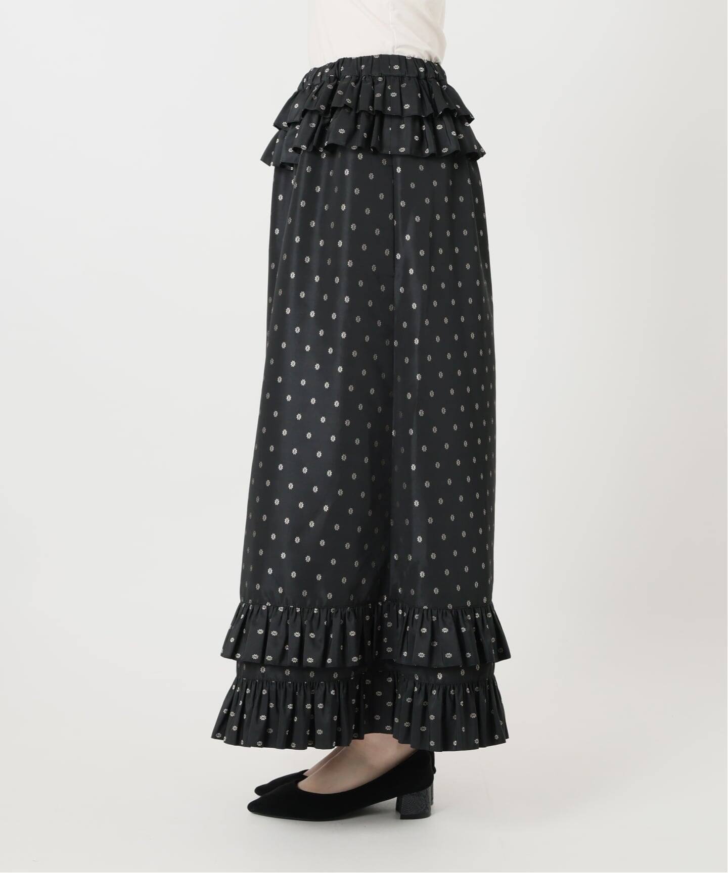 IENA LA BOUCLE JQタフタフリルスカート(ロング・マキシ丈 IENA LA BOUCLE JQタフタフリルスカート(ロング・マキシ丈