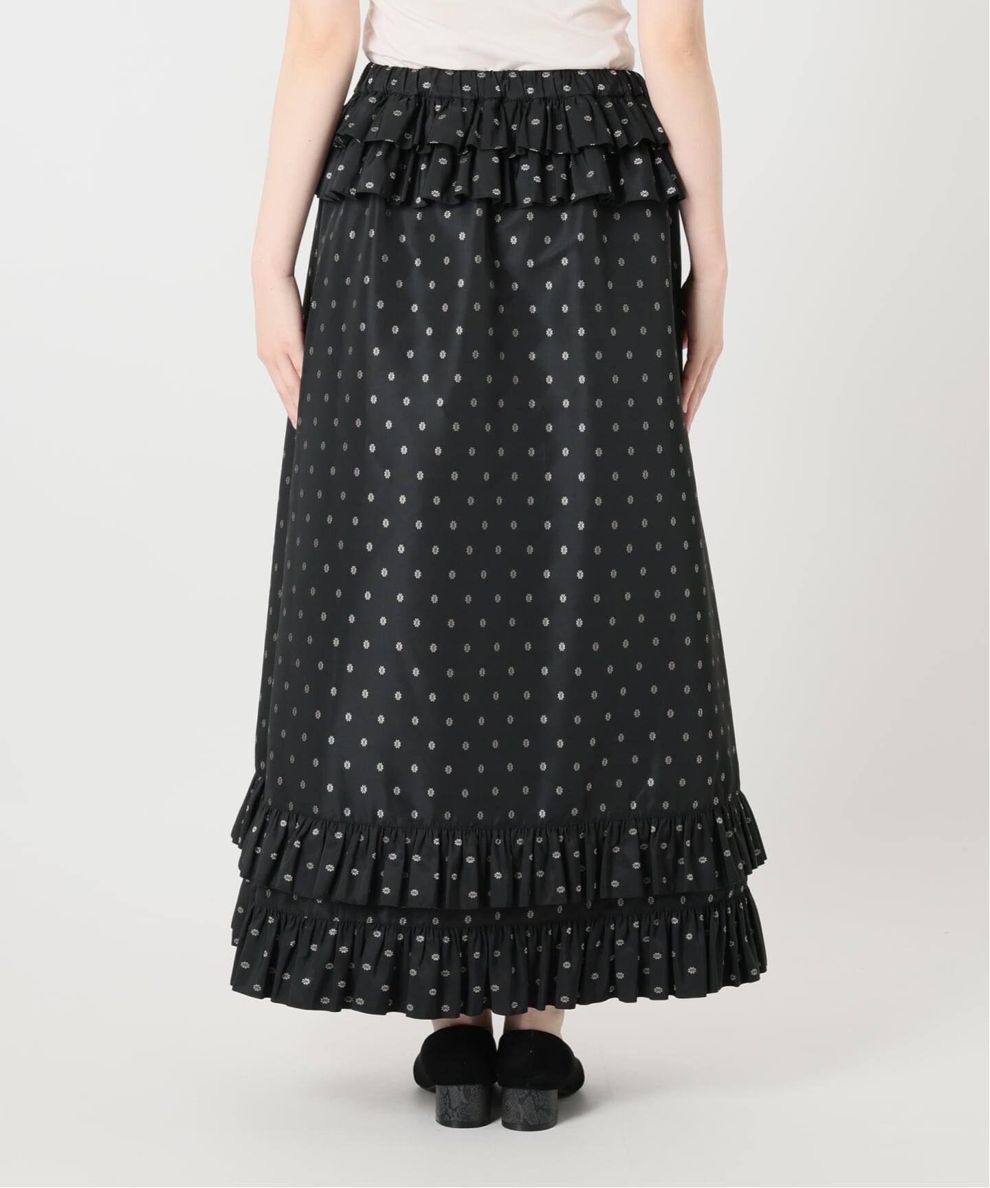 IENA LA BOUCLE JQタフタフリルスカート（ロング・マキシ丈スカート