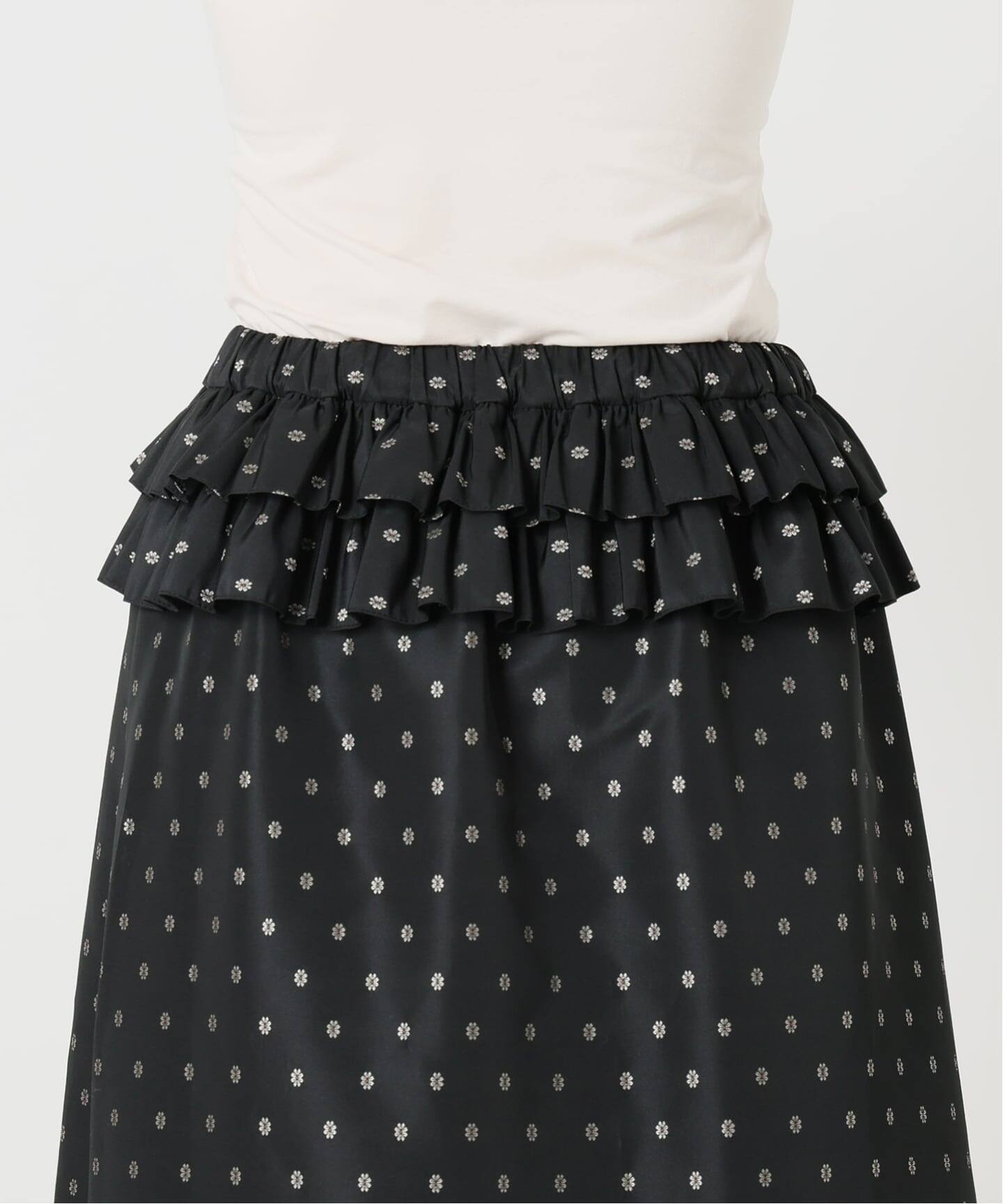 IENA LA BOUCLE JQタフタフリルスカート(ロング・マキシ丈 IENA LA BOUCLE JQタフタフリルスカート(ロング・マキシ丈