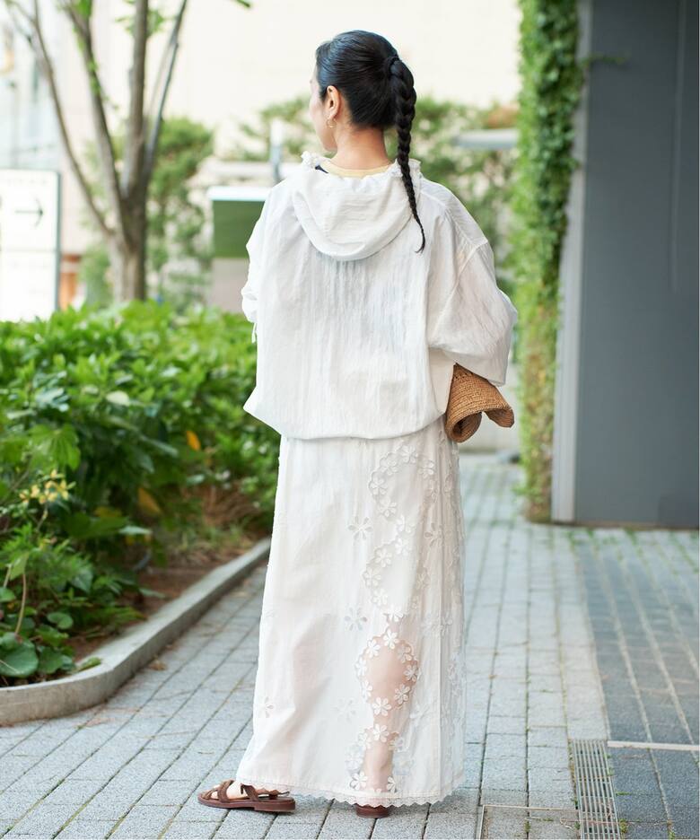 IENA LA BOUCLE レースエンブロボイルスカート（ロング・マキシ丈 