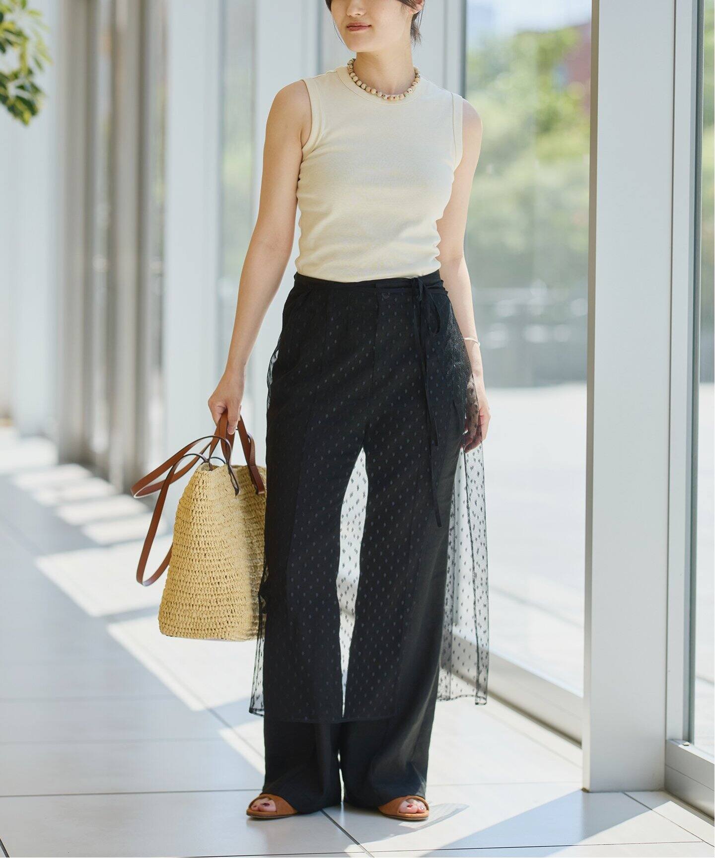 IENA LA BOUCLE ドットチュールフリンジラップスカート（その他