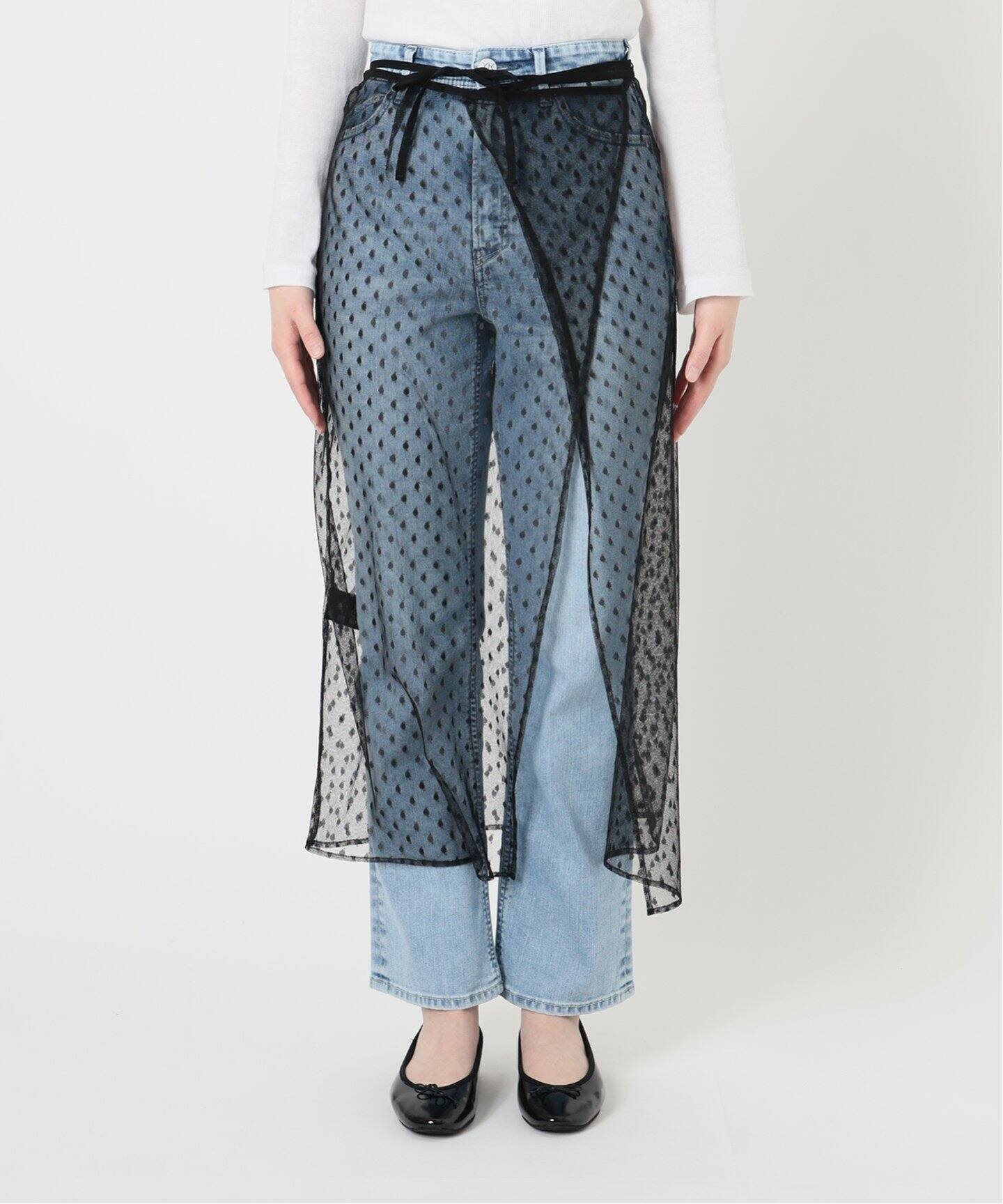 IENA LA BOUCLE ドットチュールフリンジラップスカート（その他