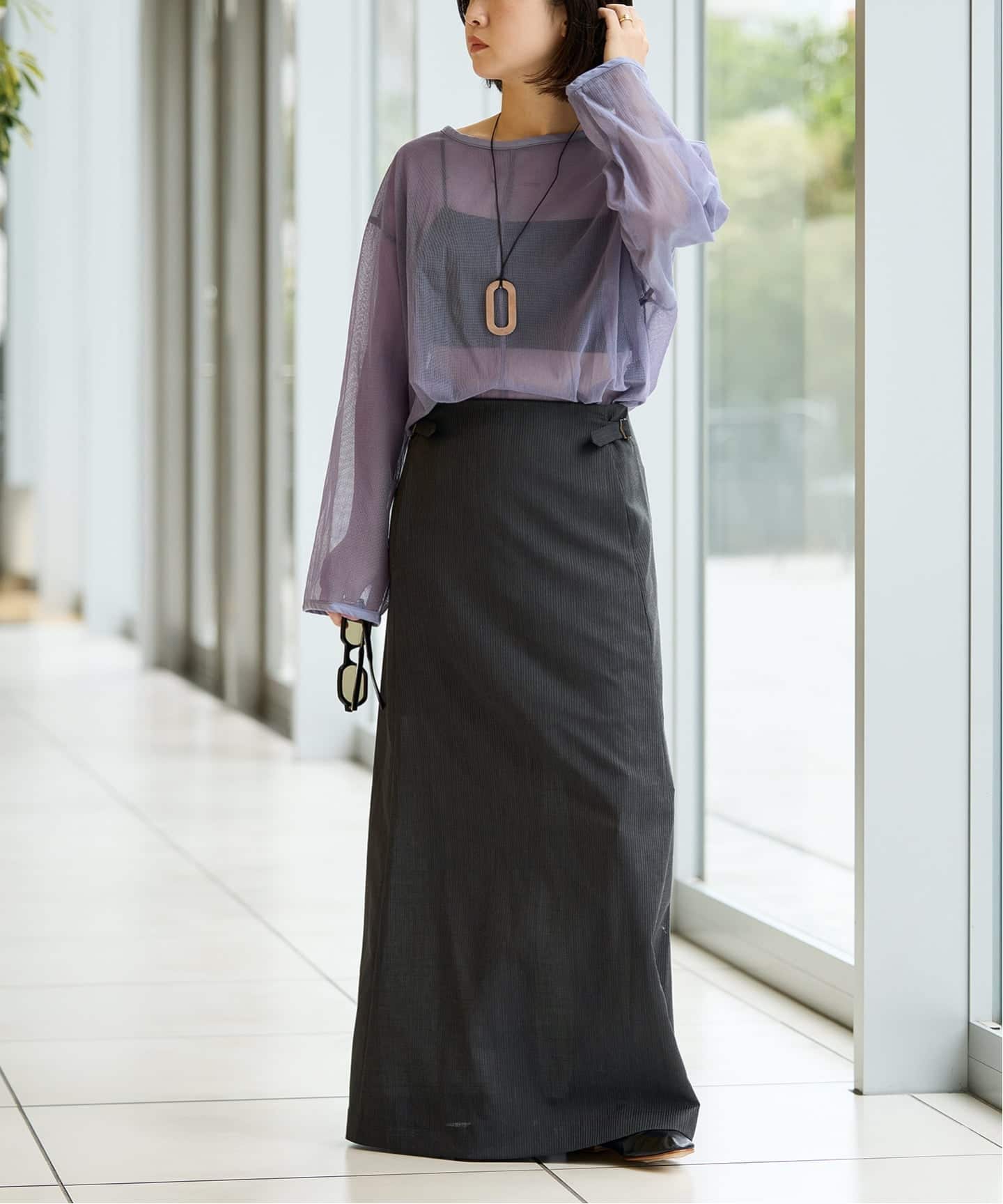 新品　IENA Iラインスカート IENA LA BOUCLE ウーステッドIラインスカート（ロング・マキシ丈