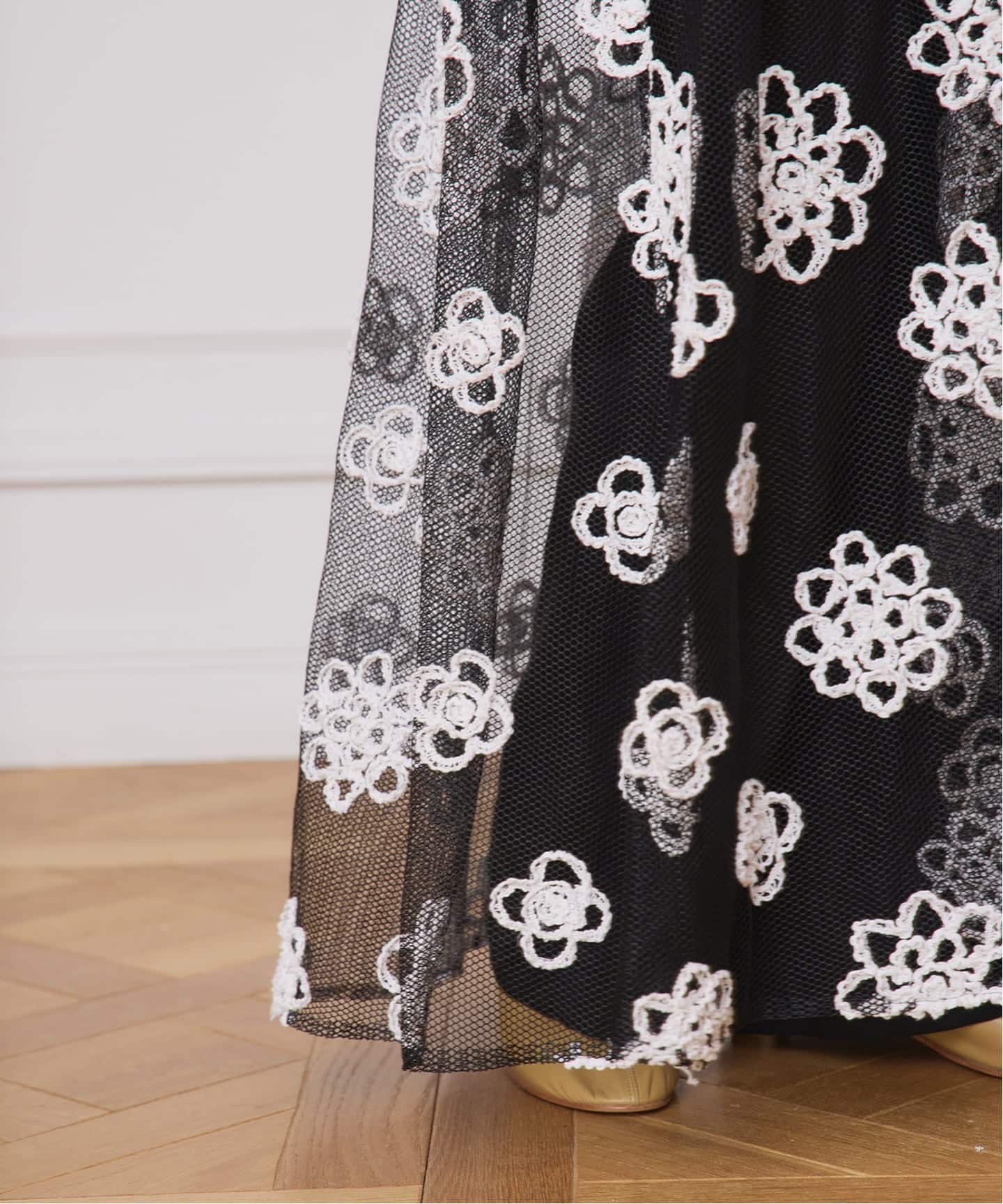 IENA LA BOUCLE メッシュフラワーレーススカート（その他