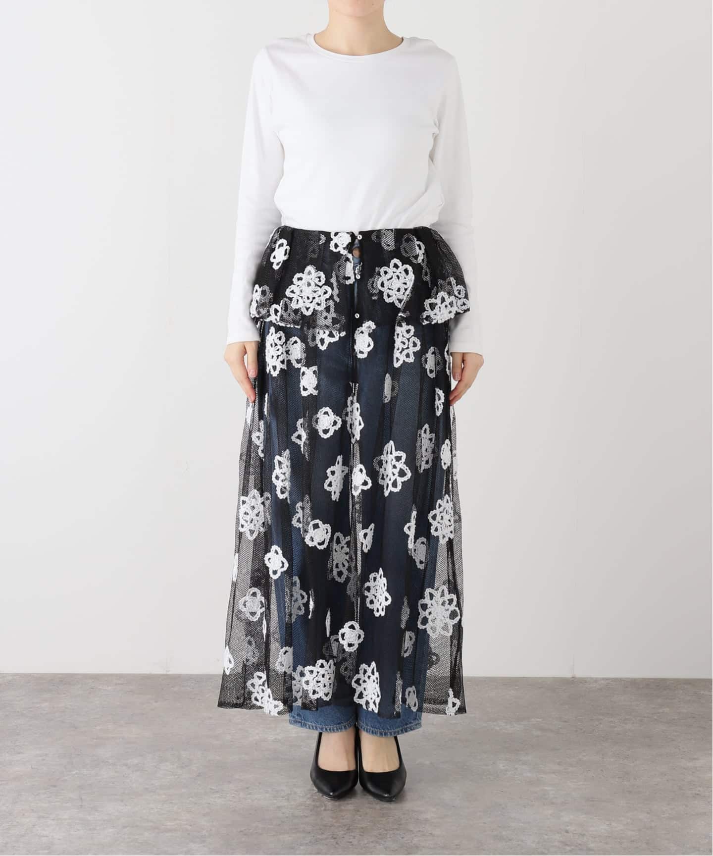 IENA LA BOUCLE メッシュフラワーレーススカート（その他