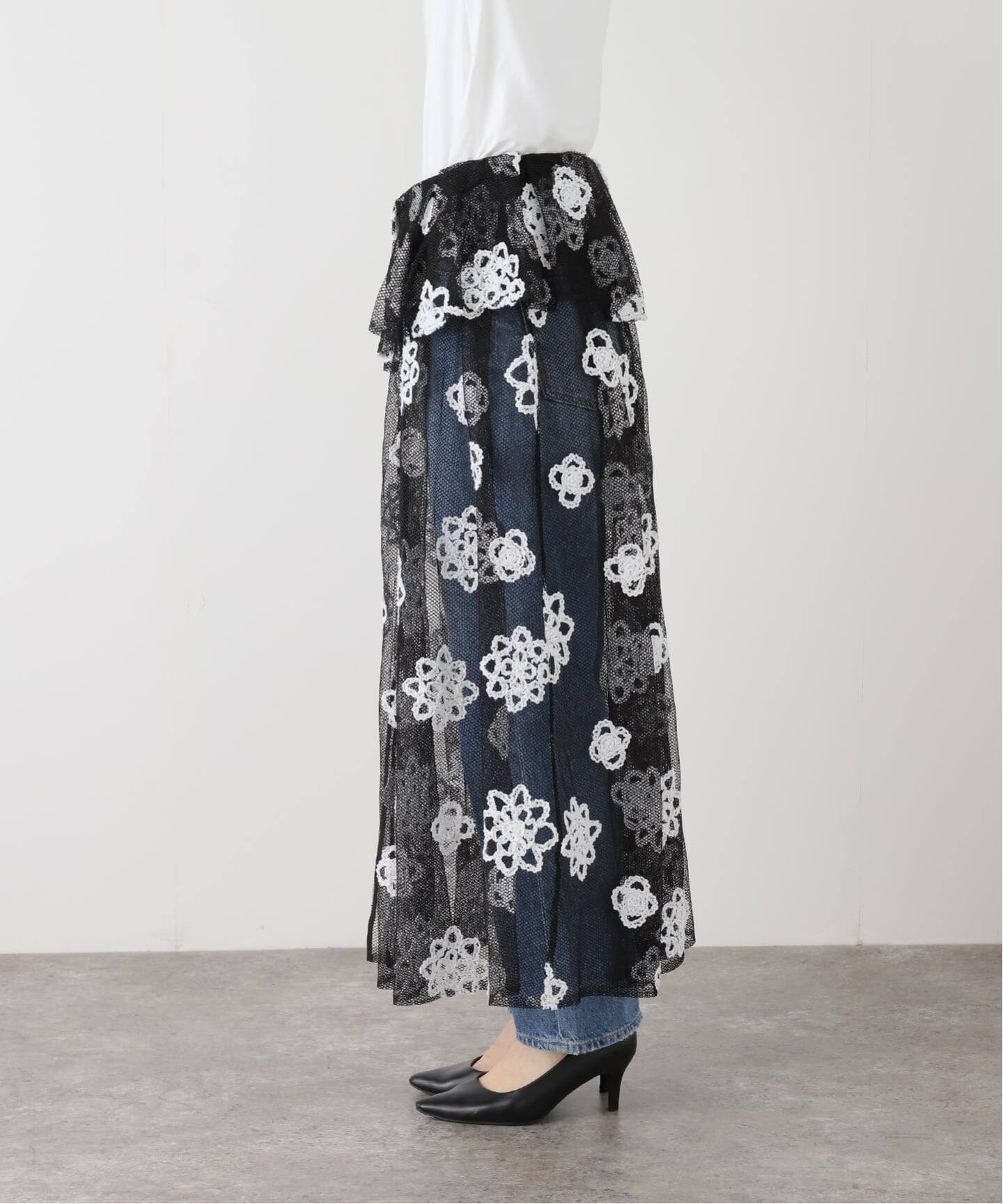 IENA LA BOUCLE メッシュフラワーレーススカート（その他スカート
