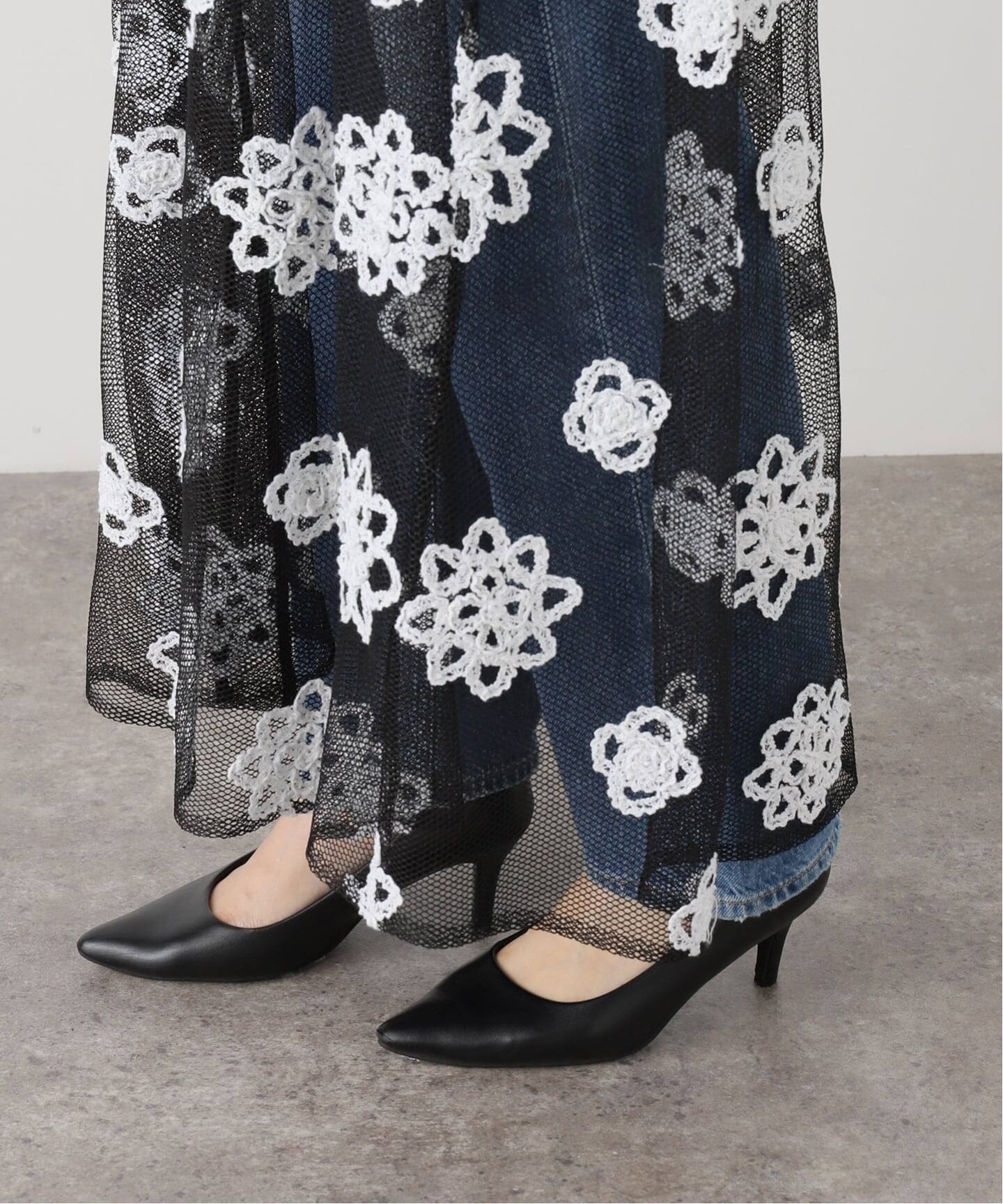 IENA LA BOUCLE メッシュフラワーレーススカート（その他