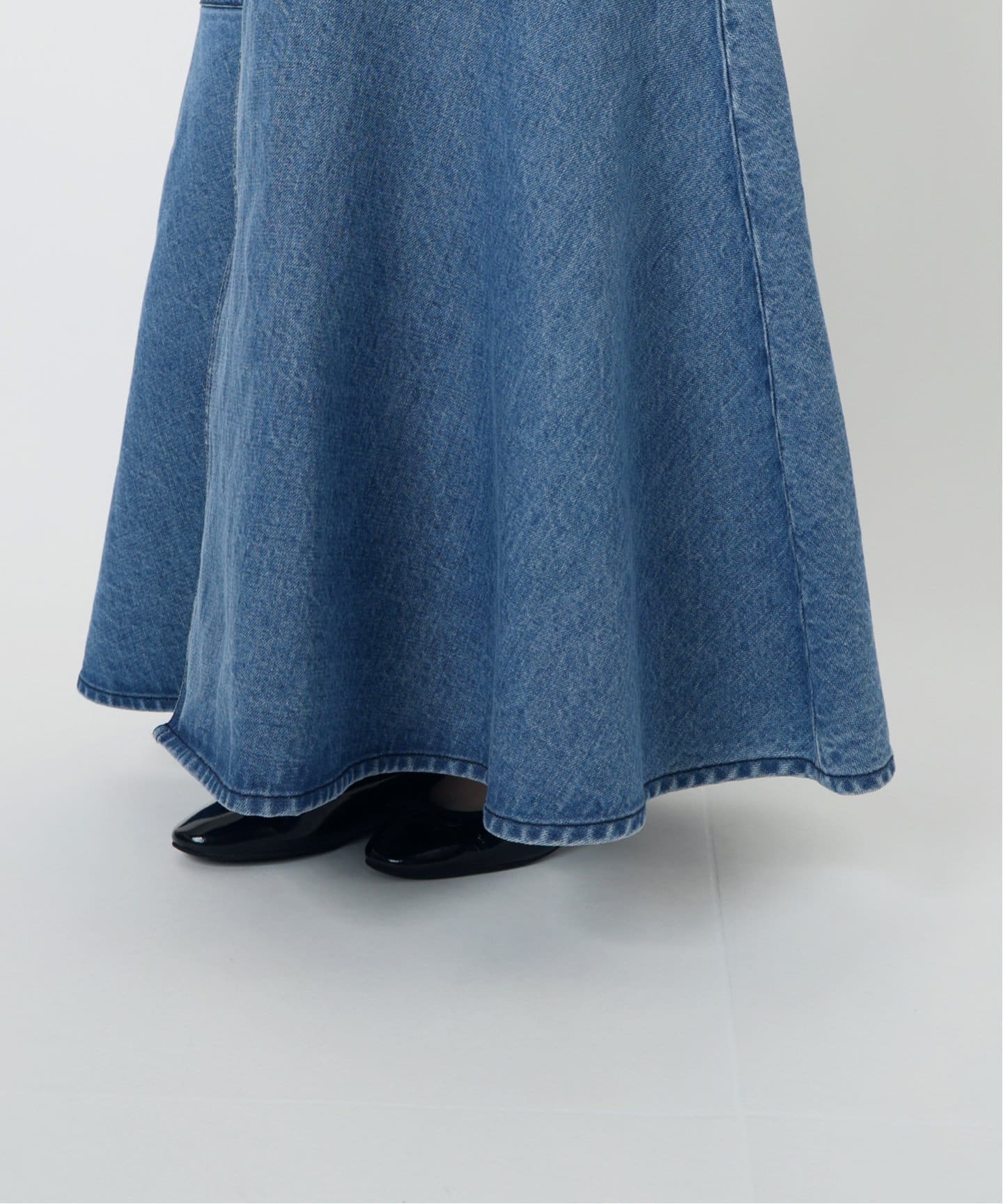 IENA LA BOUCLE オーガニックコットンフレアデニムスカート