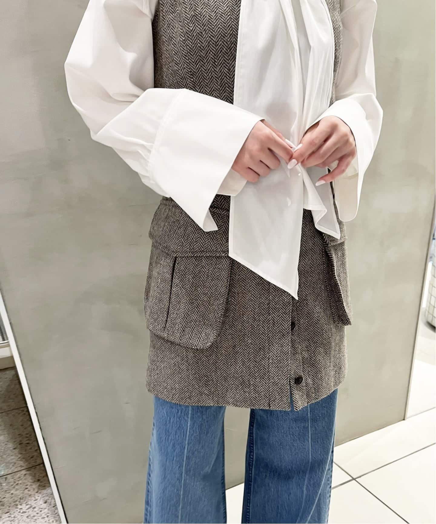 IENA LA BOUCLE ヘリンボーンミニスカート（ミニスカート）｜IENA