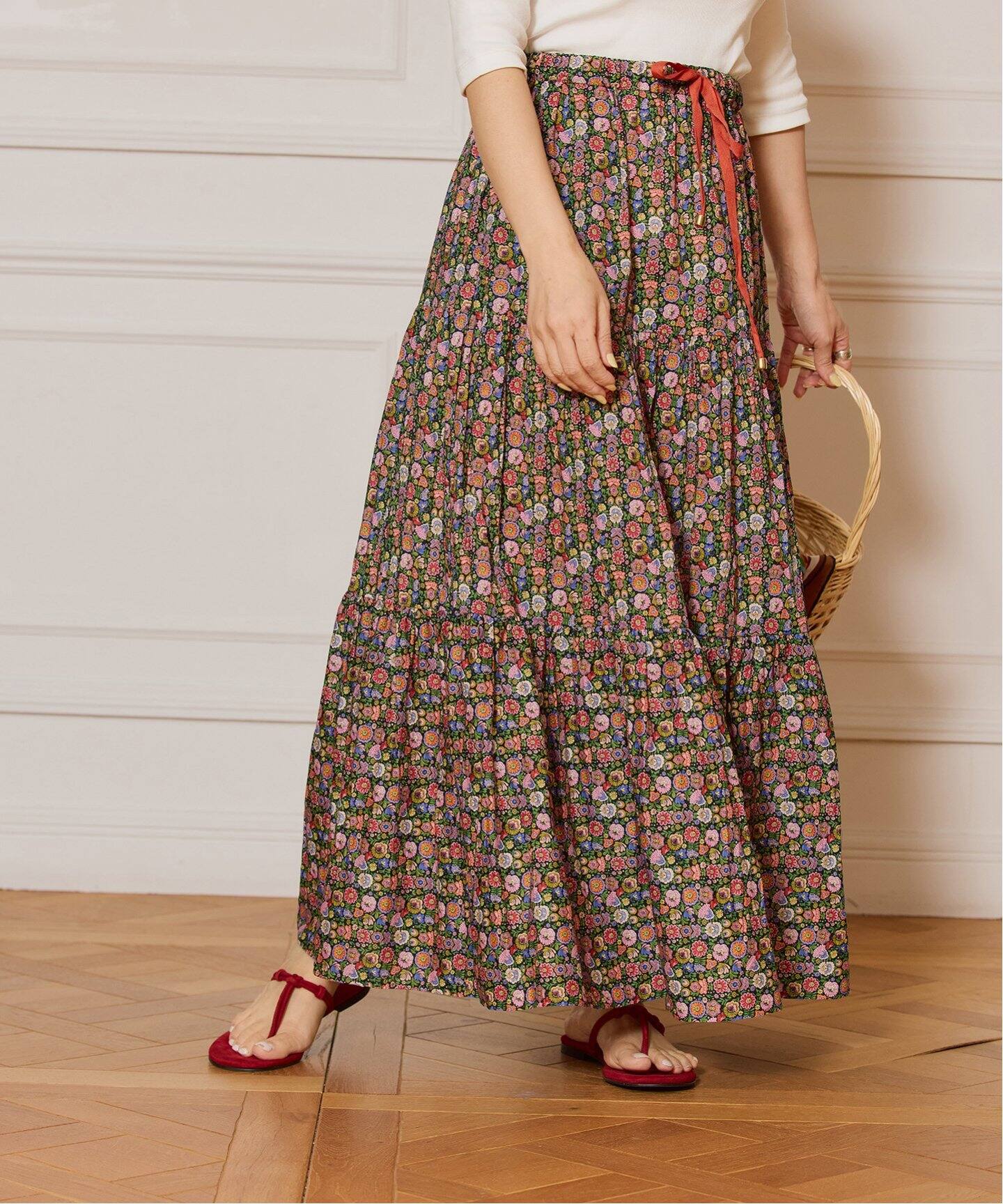 IENA LA BOUCLE LIBERTY プリントスカート（ロング・マキシ丈スカート  