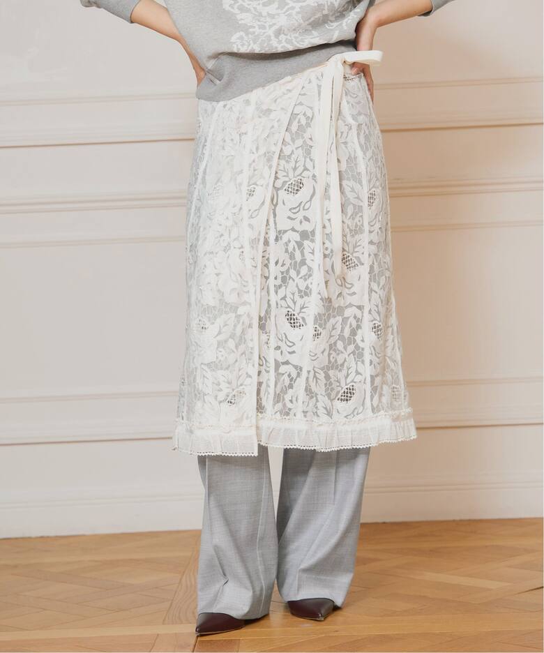 IENA LA BOUCLE チュールレースラップスカート（その他スカート  