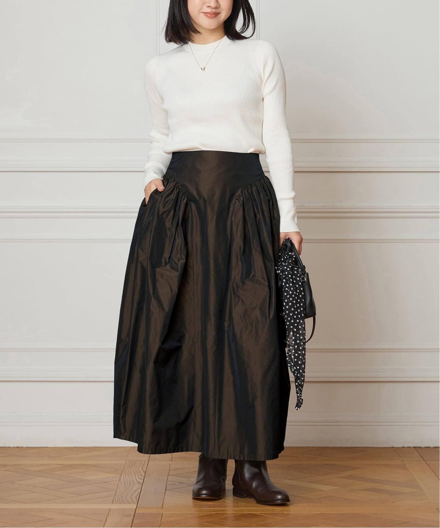 IENA LA BOUCLE Italian タフタスカート(ロング・マキシ丈スカート IENA LA BOUCLE Italian タフタスカート(ロング・マキシ丈スカート