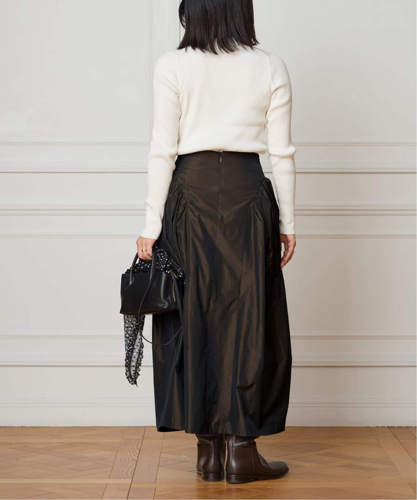 IENA LA BOUCLE Italian タフタスカート（ロング・マキシ丈スカート