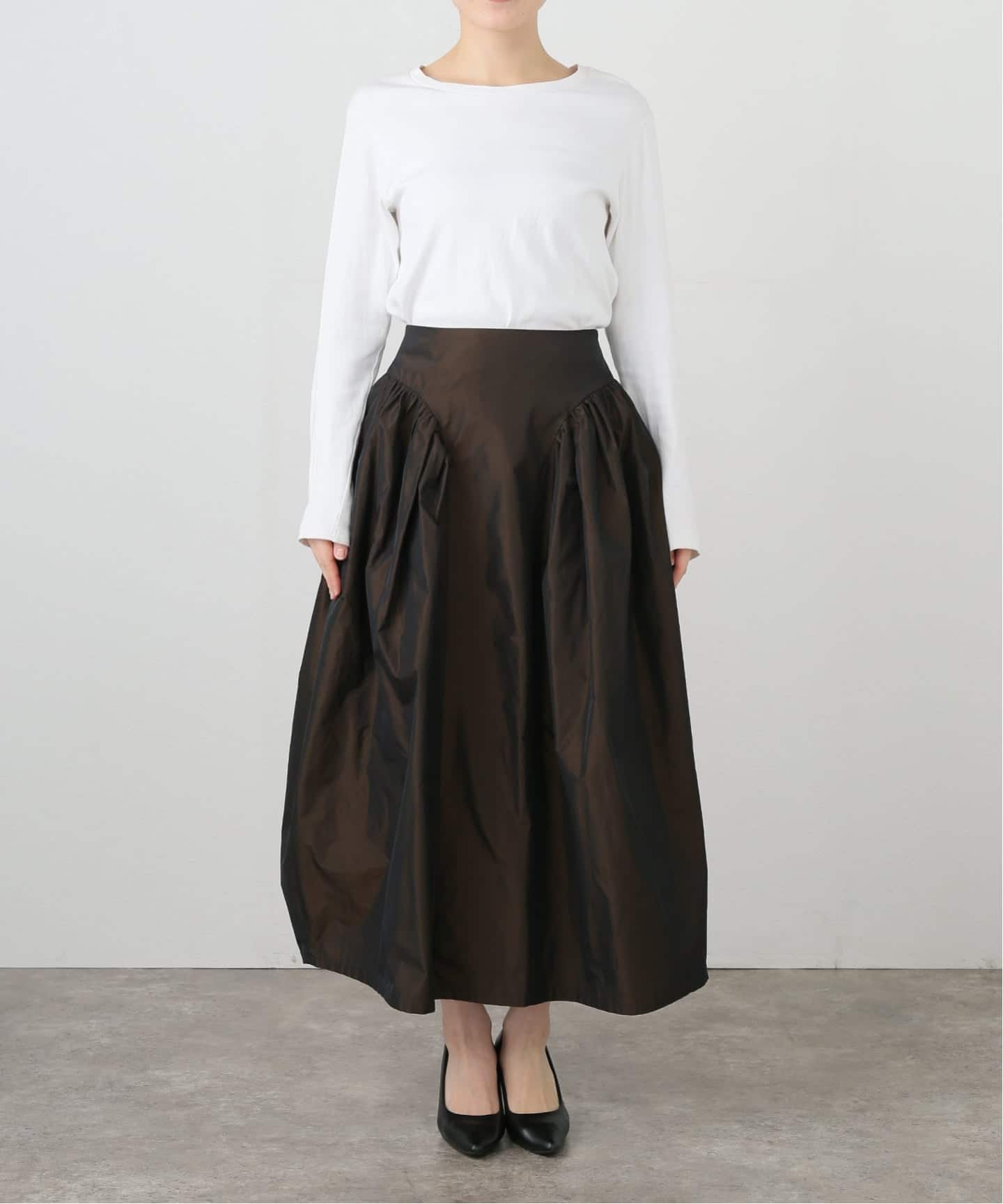 IENA LA BOUCLE Italian タフタスカート（ロング・マキシ丈スカート