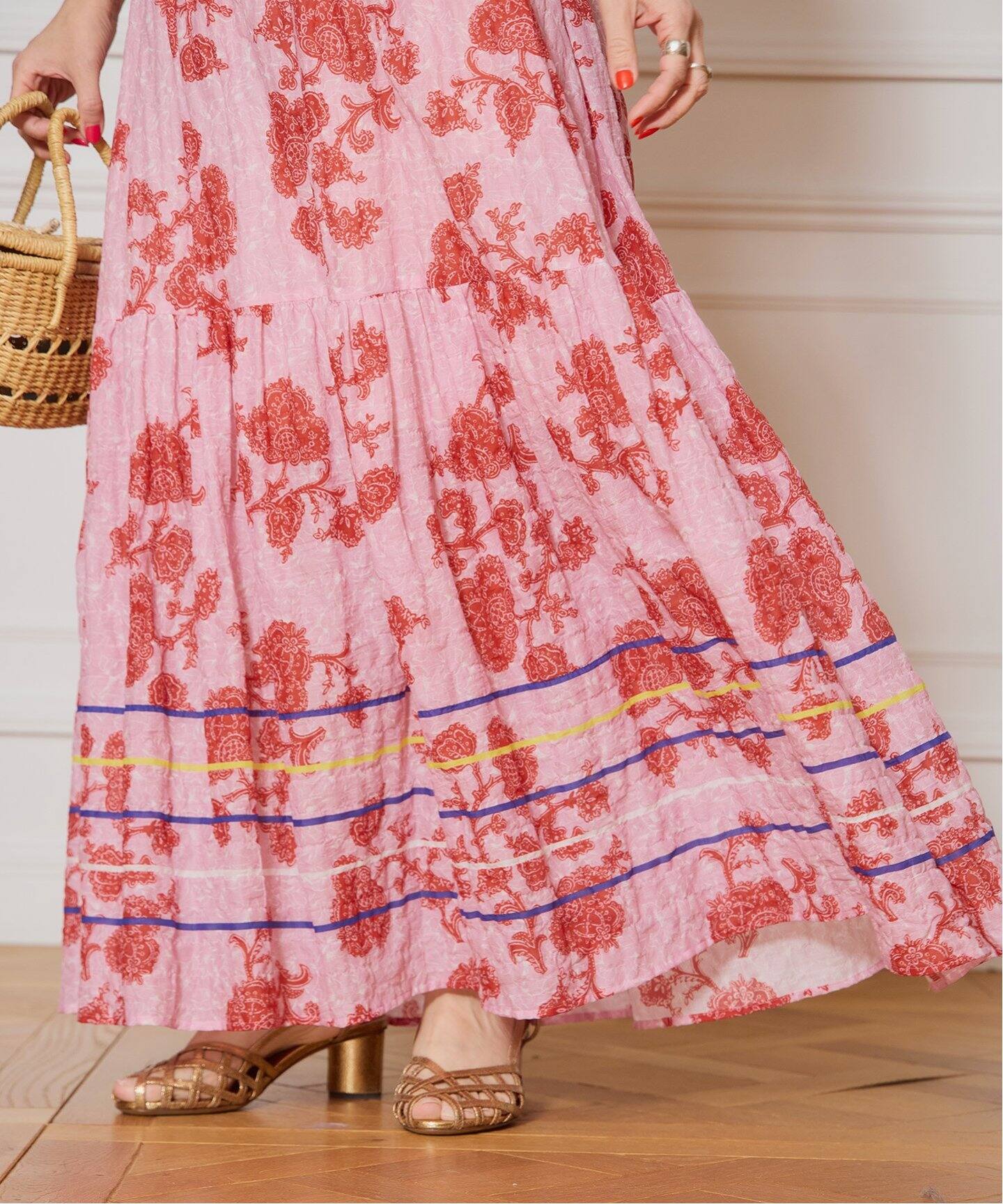 IENA LA BOUCLE ボタニカルプリントスカート（ロング・マキシ丈  