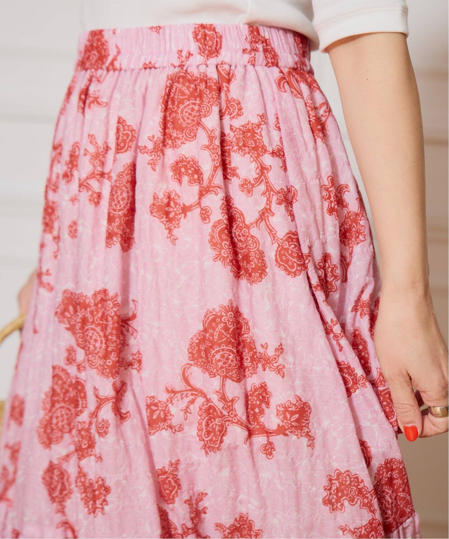 IENA LA BOUCLE ボタニカルプリントスカート（ロング・マキシ丈  