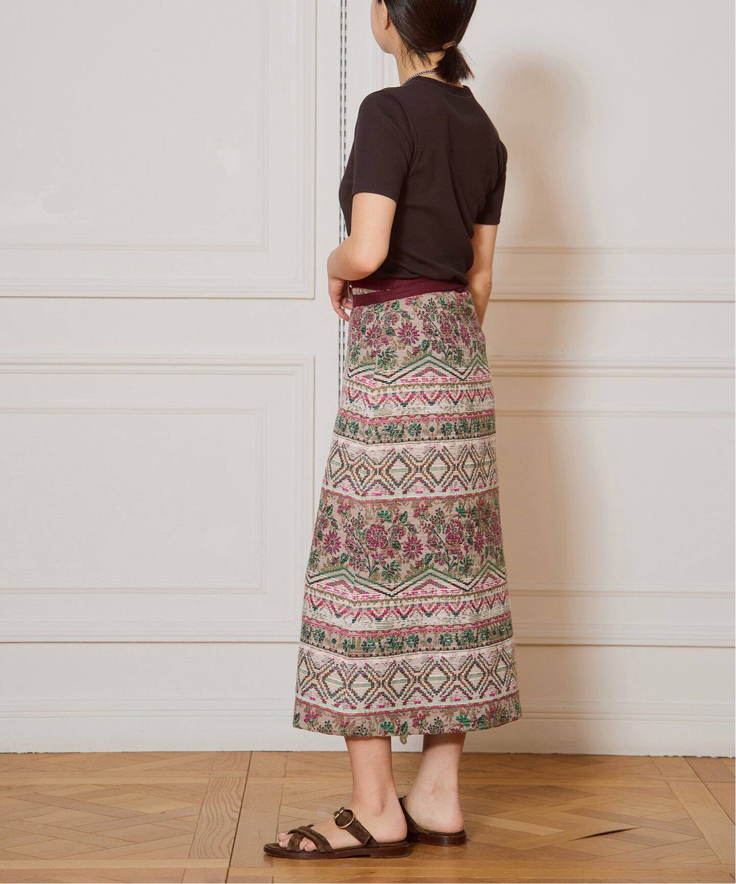IENA LA BOUCLE SPRINTEXジャガードラップスカート（その他スカート 