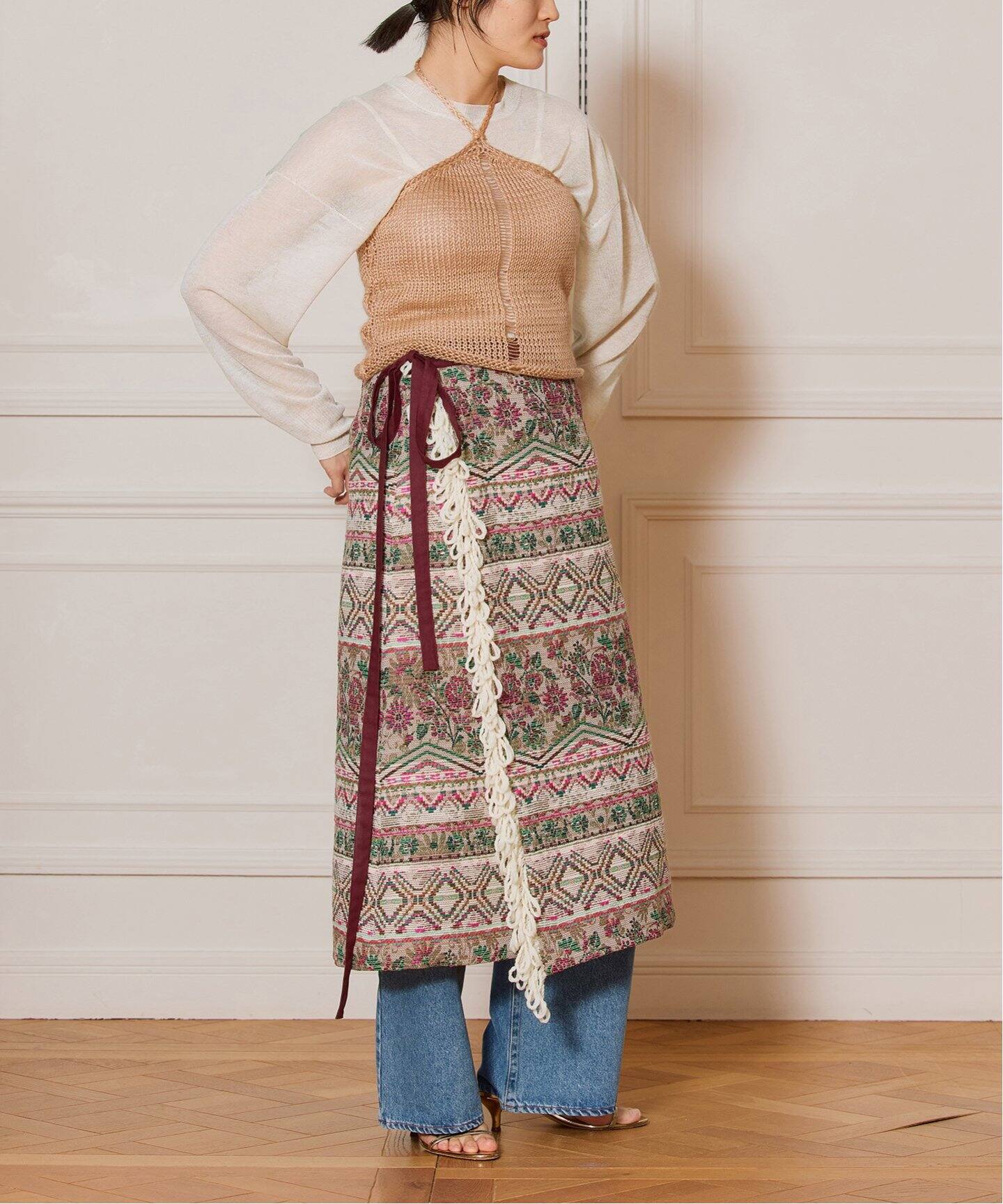 IENA LA BOUCLE SPRINTEXジャガードラップスカート（その他スカート 