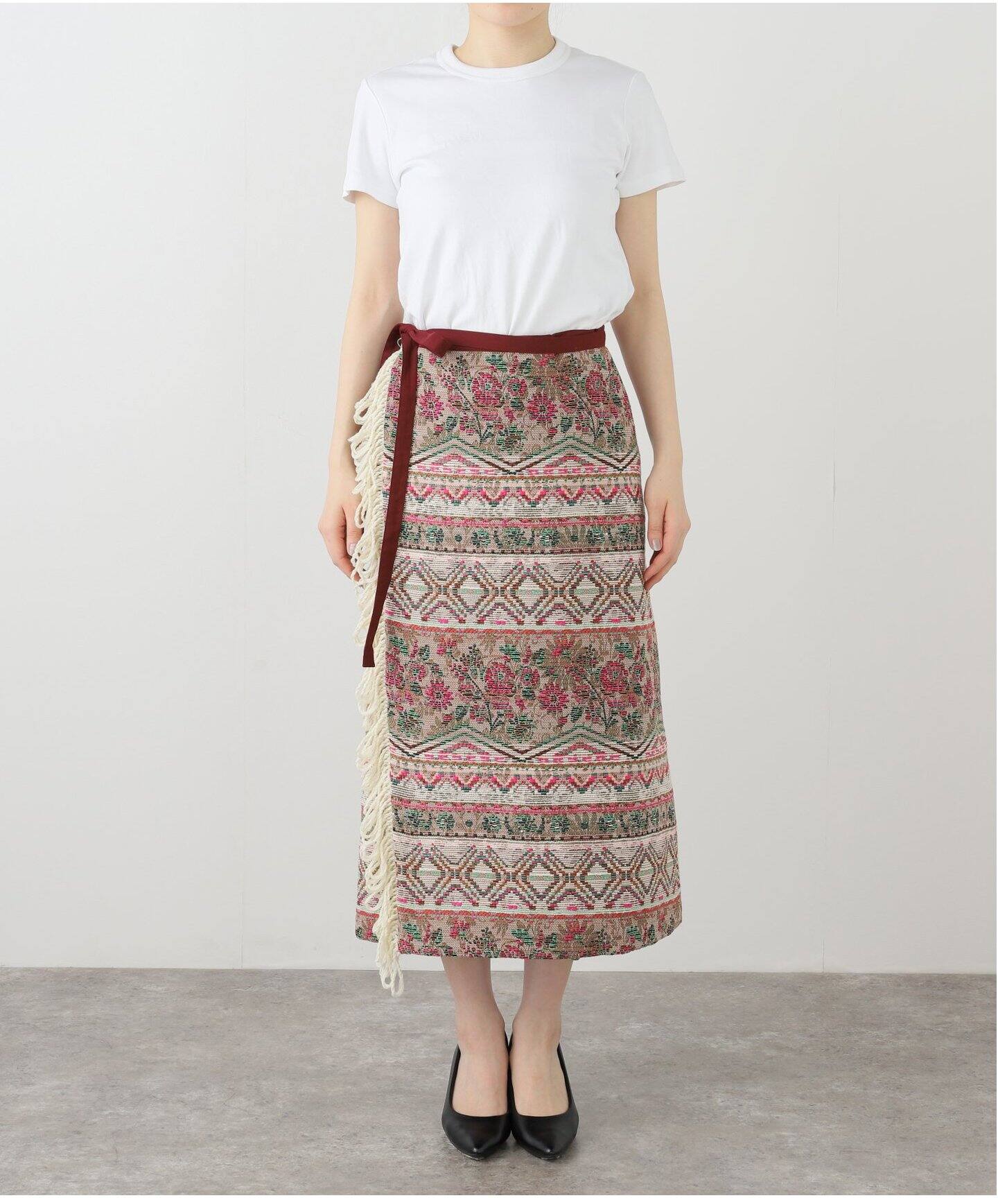 IENA LA BOUCLE SPRINTEXジャガードラップスカート（その他スカート
