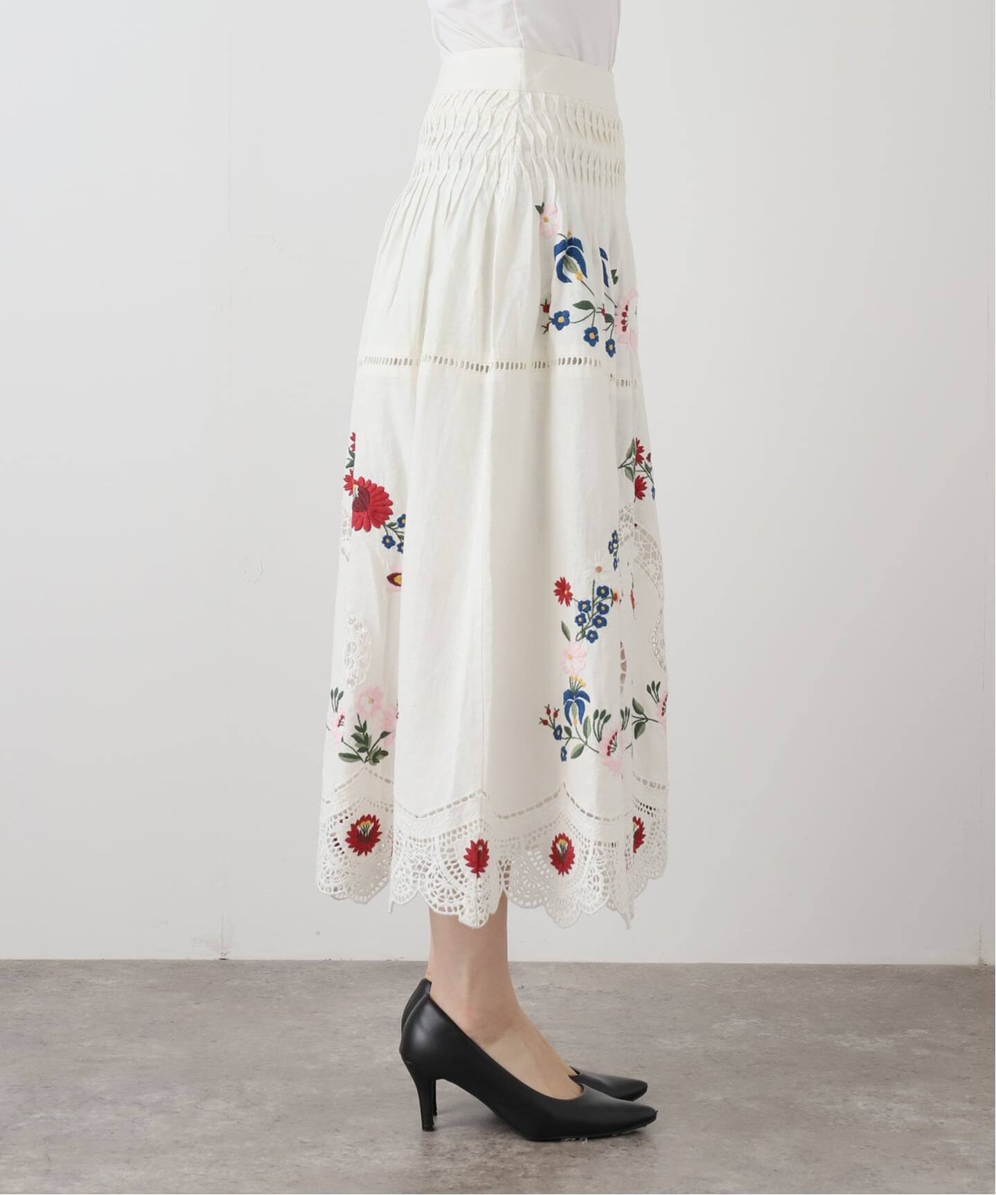 SEA NEW YORK/シー ニューヨーク CELIA EMBROIDERY MIDI SKIRT PF25