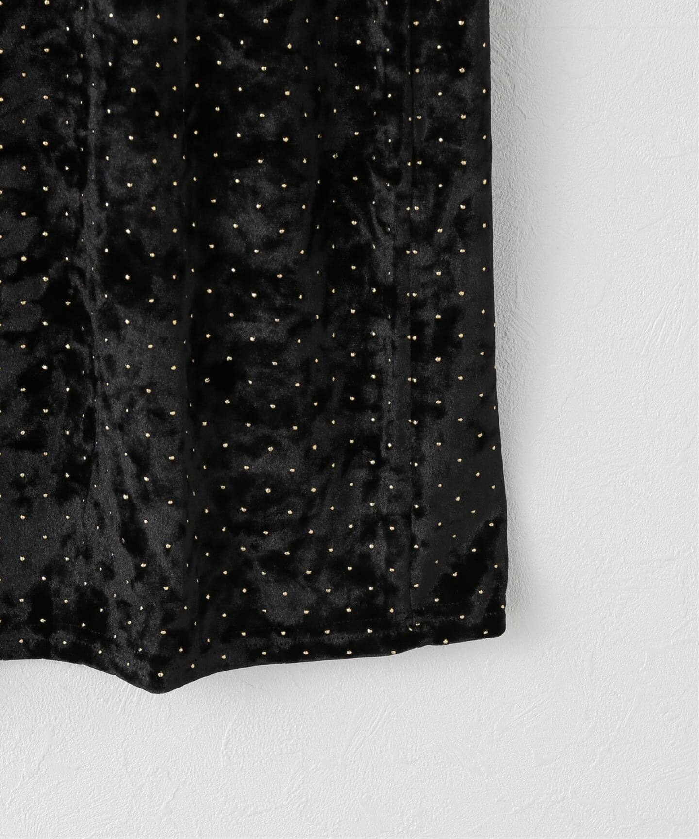 SIMONE WILD/シモーネ ワイルド STUD VELVET LOW-WAIST LONG スカート