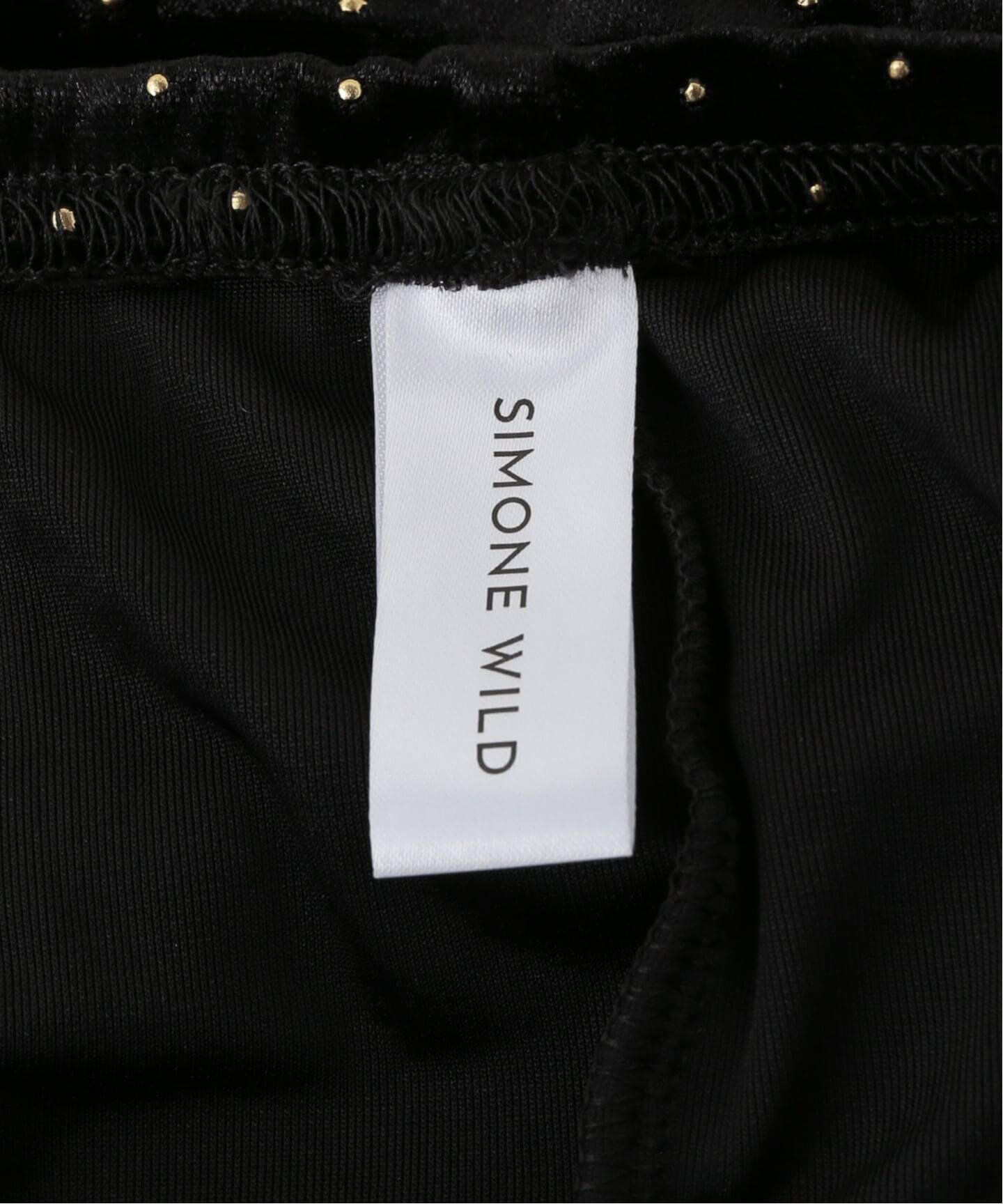 SIMONE WILD/シモーネ ワイルド STUD VELVET LOW-WAIST LONG スカート 