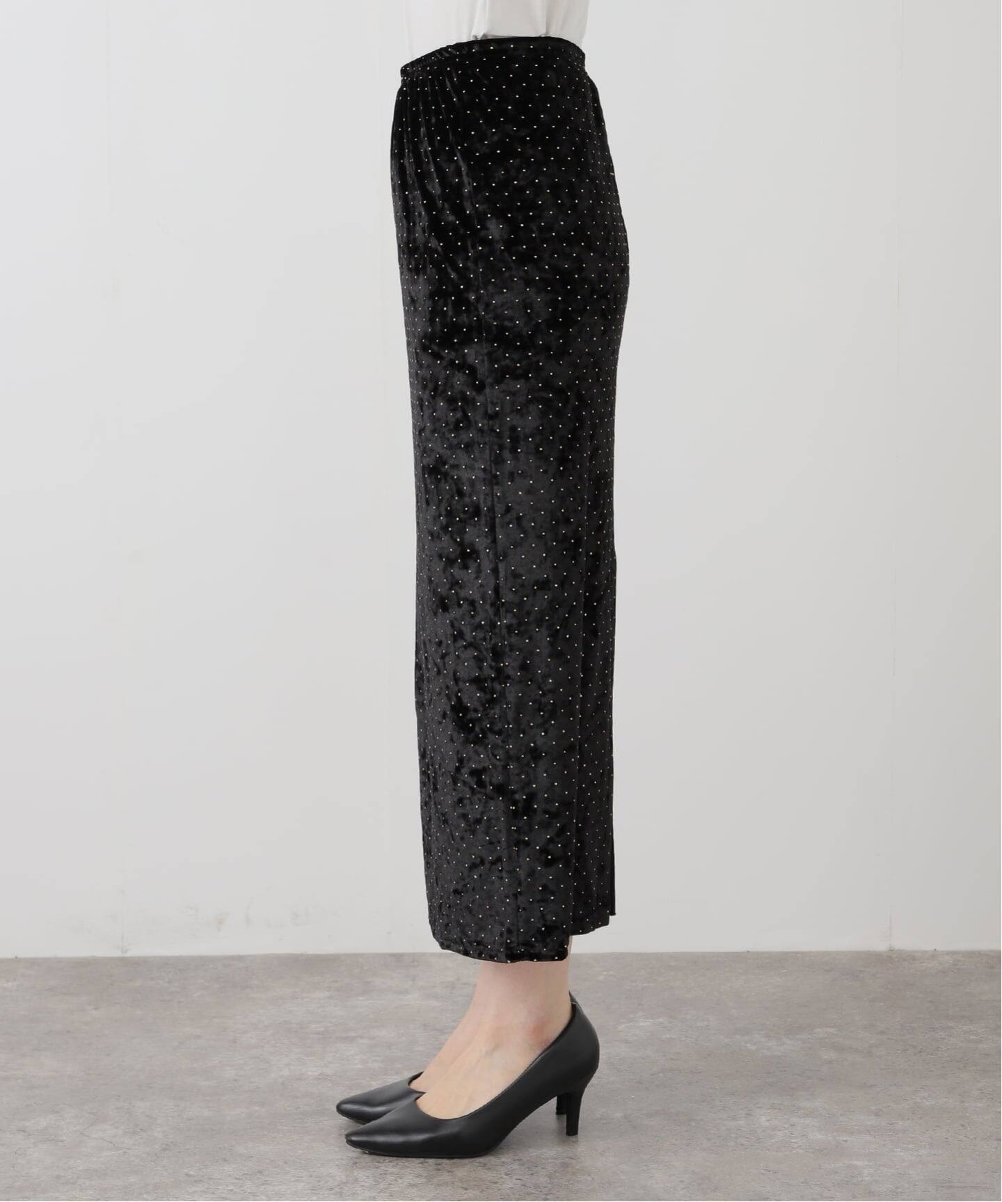 SIMONE WILD/シモーネ ワイルド STUD VELVET LOW-WAIST LONG スカート