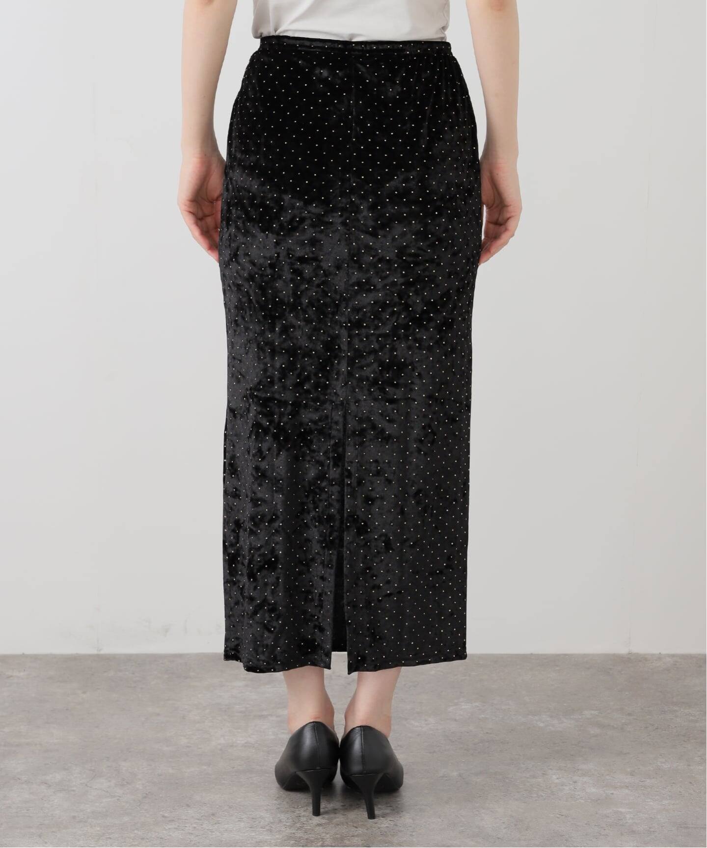 SIMONE WILD/シモーネ ワイルド STUD VELVET LOW-WAIST LONG スカート