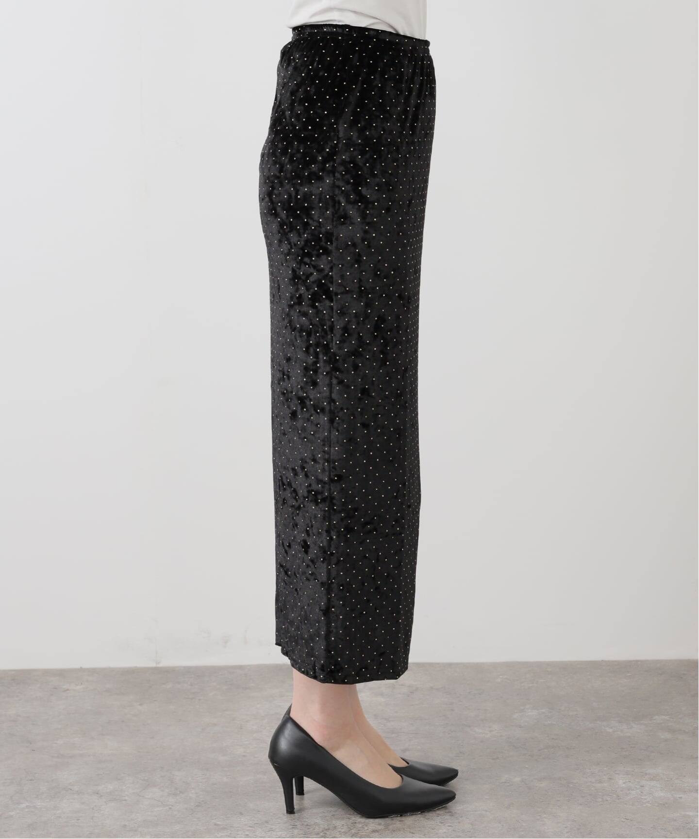 SIMONE WILD/シモーネ ワイルド STUD VELVET LOW-WAIST LONG スカート