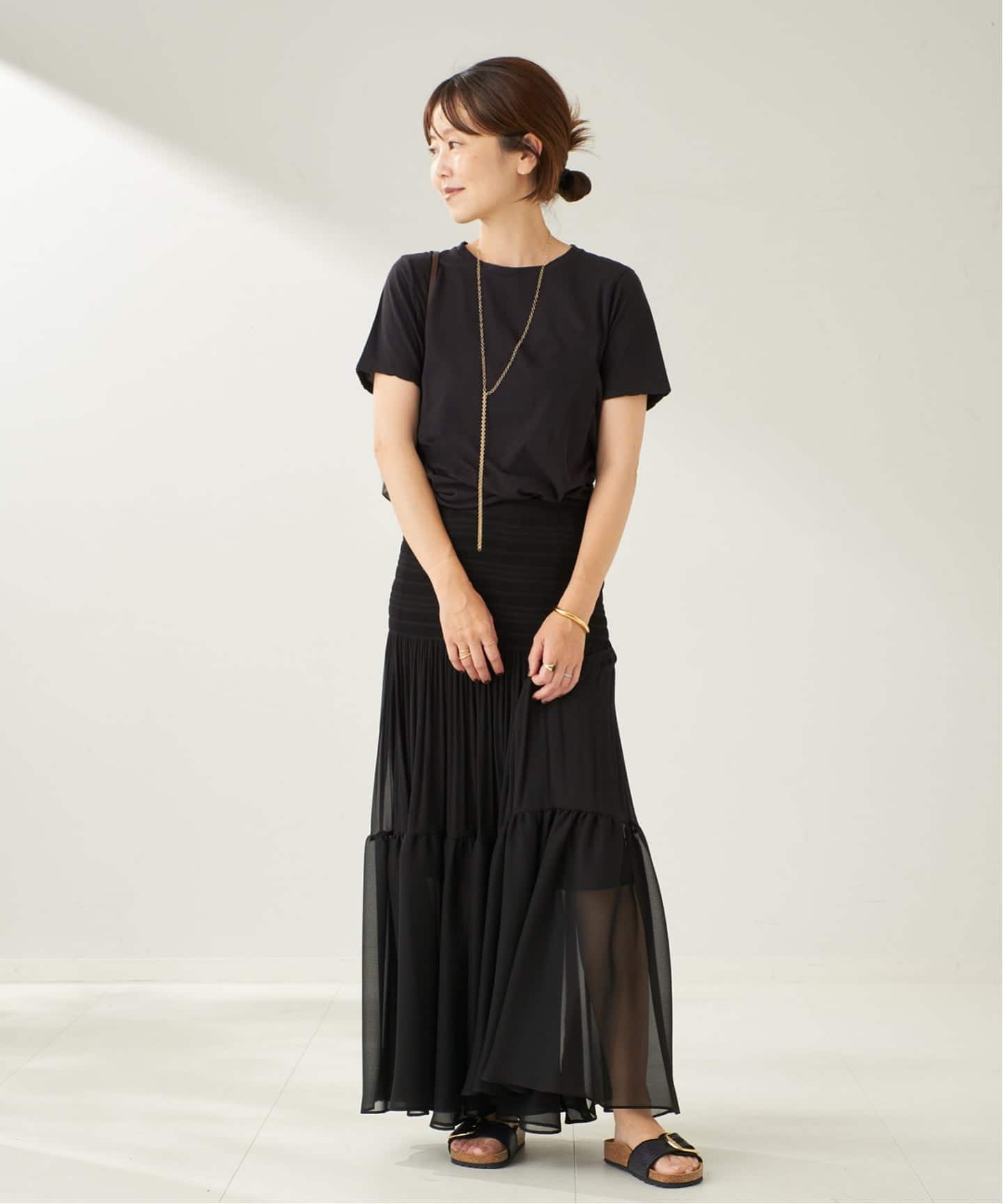 Sheer Gather スカート（ロング・マキシ丈スカート）｜Plage