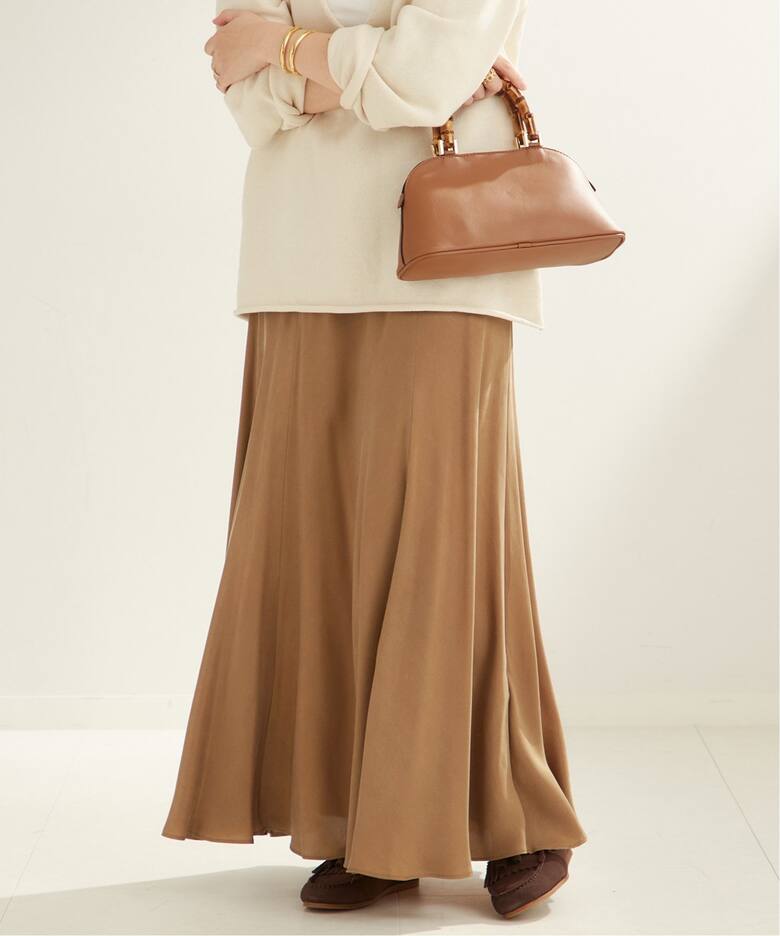 追加》Washable Fibril ロングスカート（ロング・マキシ丈スカート  