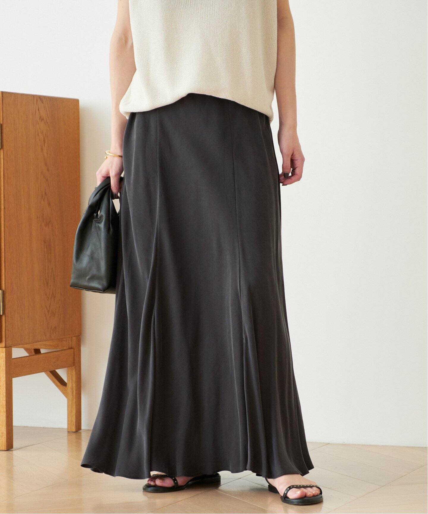 追加予約》Washable Fibril ロングスカート（ロング・マキシ丈スカート  