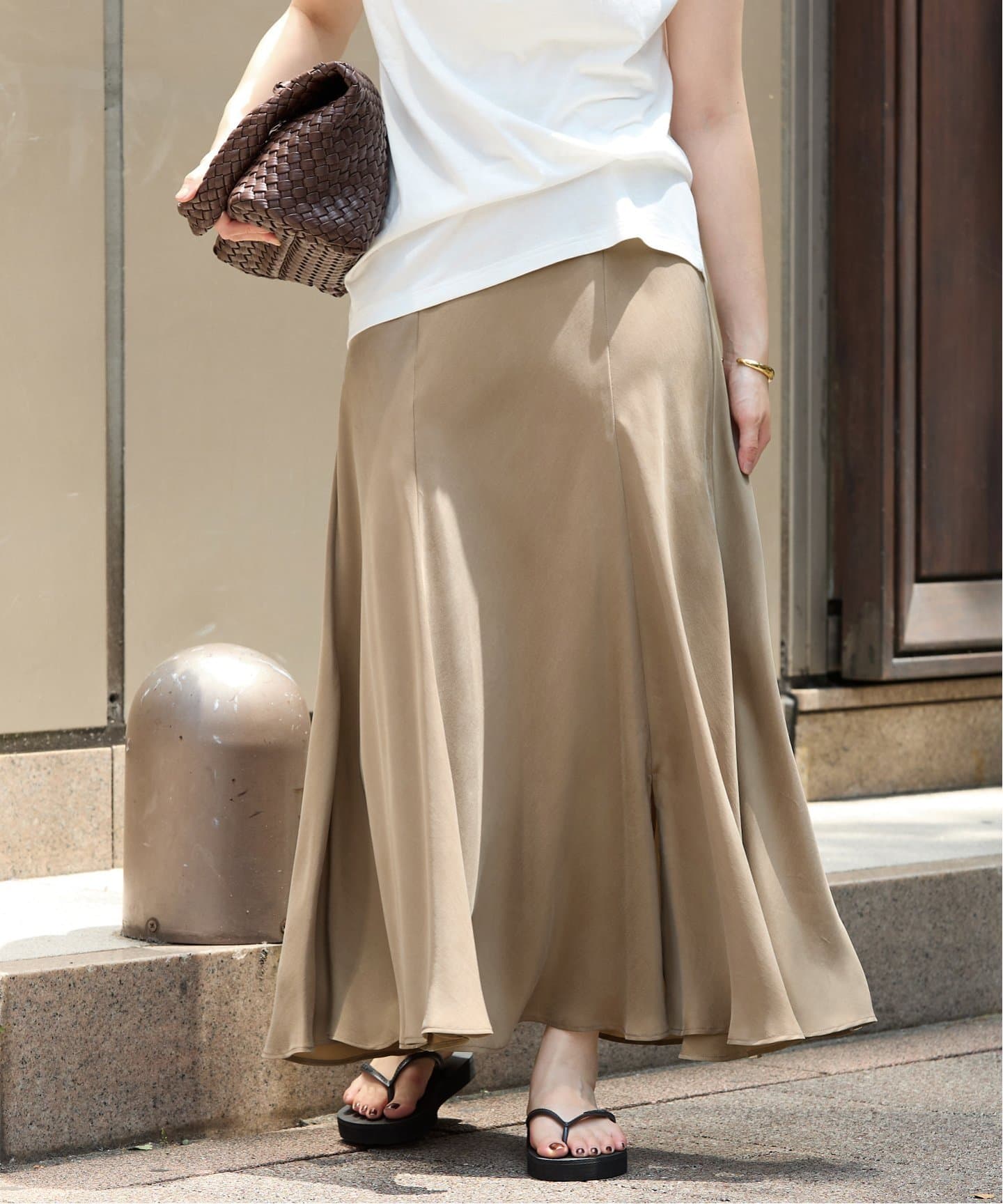 【美品】Washable Fibril ロングスカート　plage 追加》Washable Fibril ロングスカート（スカート）｜Plage