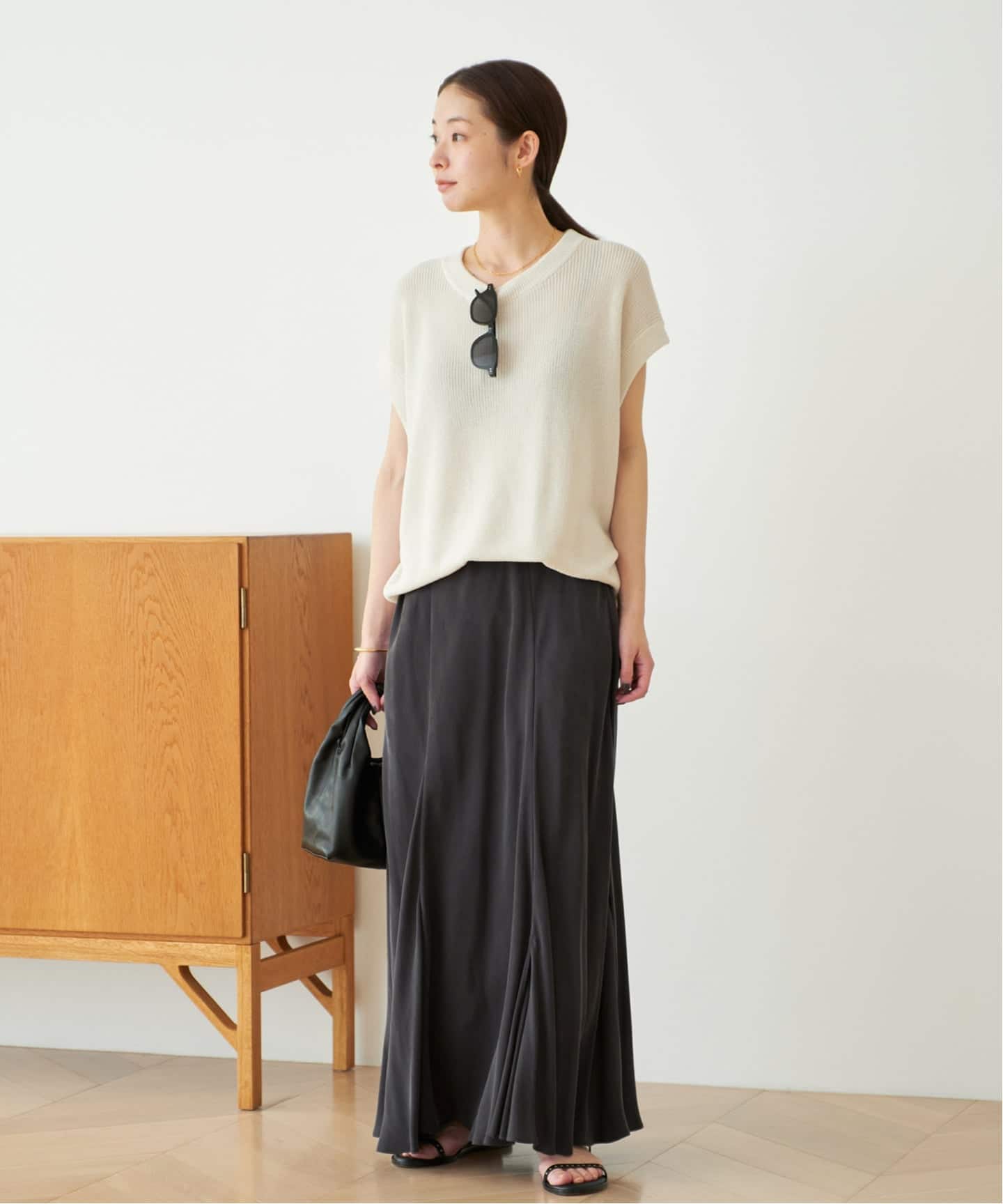 WEB限定追加》Washable Fibril ロングスカート（ロング・マキシ丈