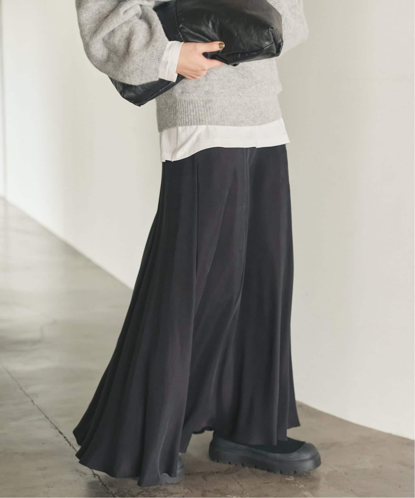 WEB限定追加予約》Washable Fibril ロングスカート（ロング・マキシ丈