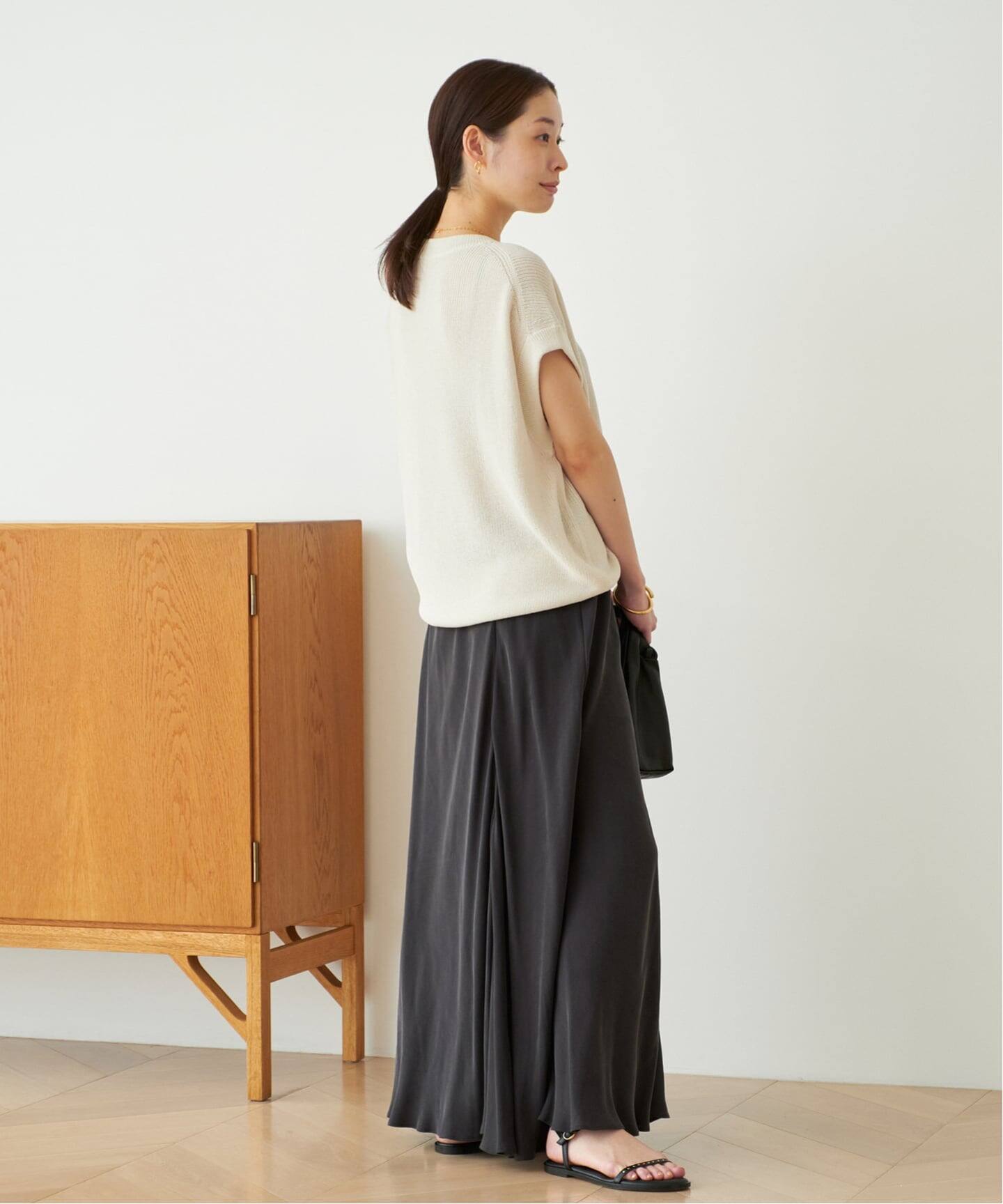 WEB限定追加》Washable Fibril ロングスカート（ロング・マキシ丈