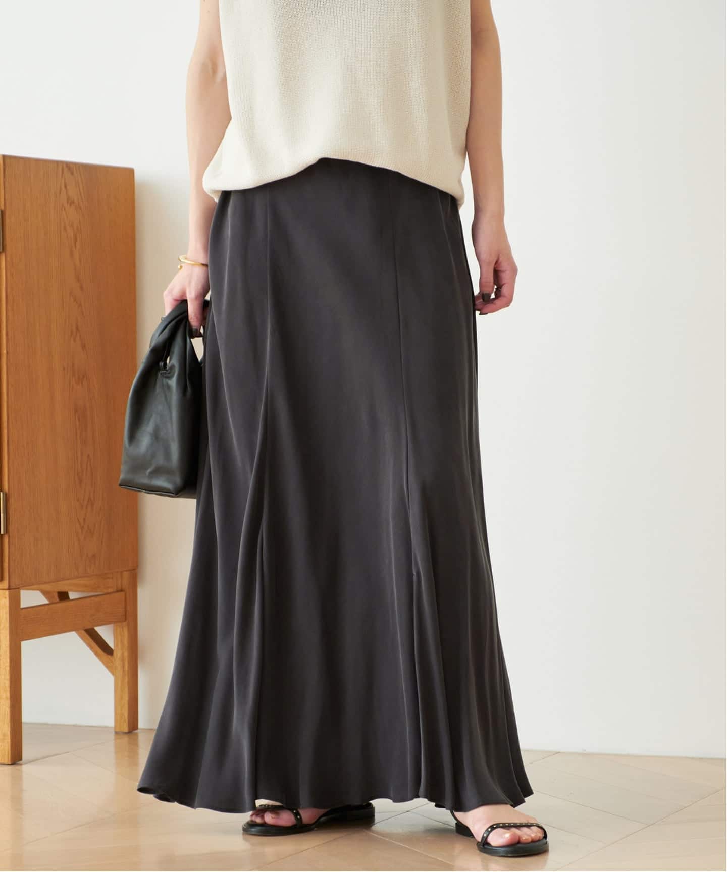 【新品】 plage Washable Fibril ロングスカート 38 WEB限定追加予約》Washable Fibril ロングスカート（ロング・マキシ丈