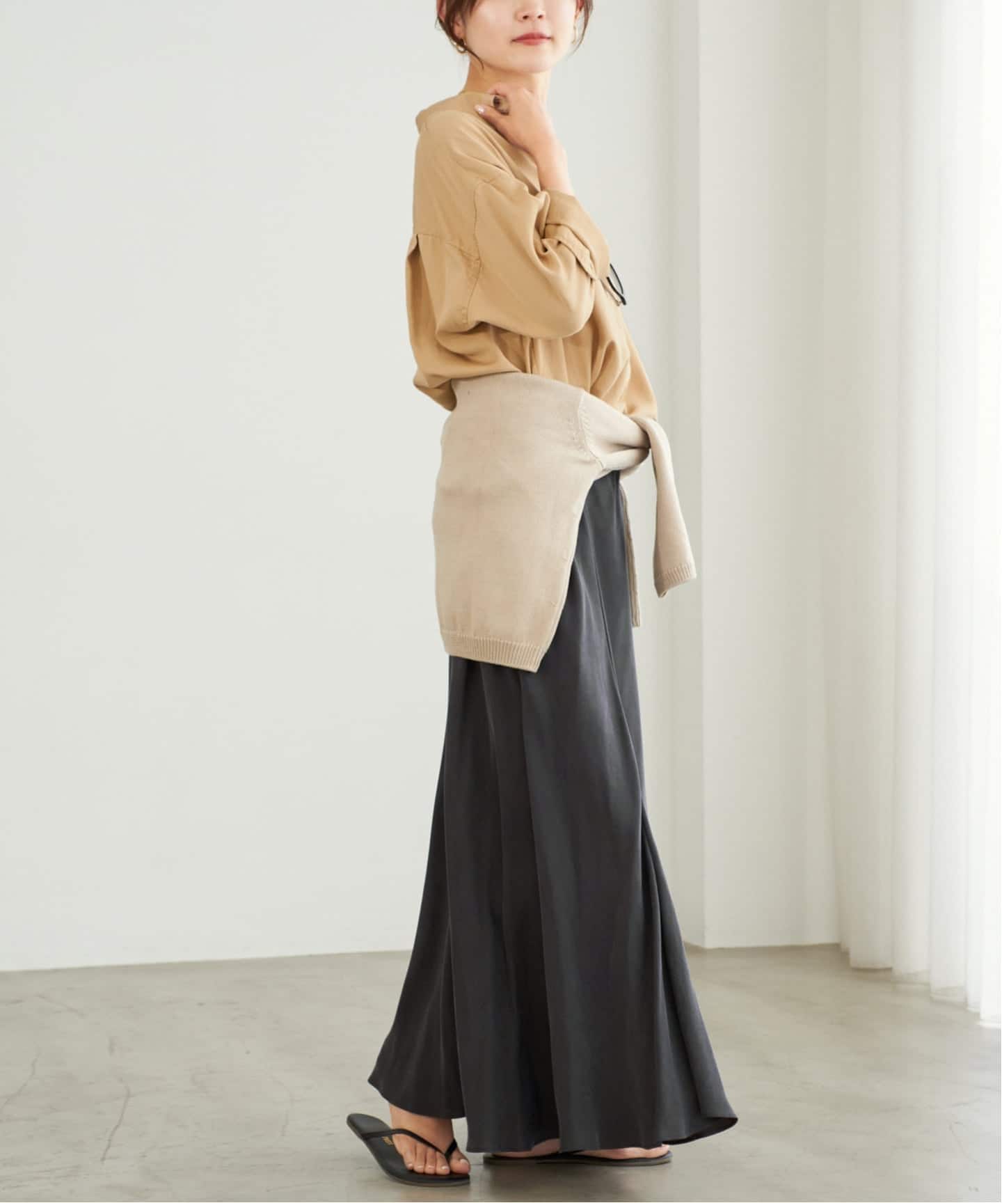 WEB限定追加予約》Washable Fibril ロングスカート（ロング・マキシ丈