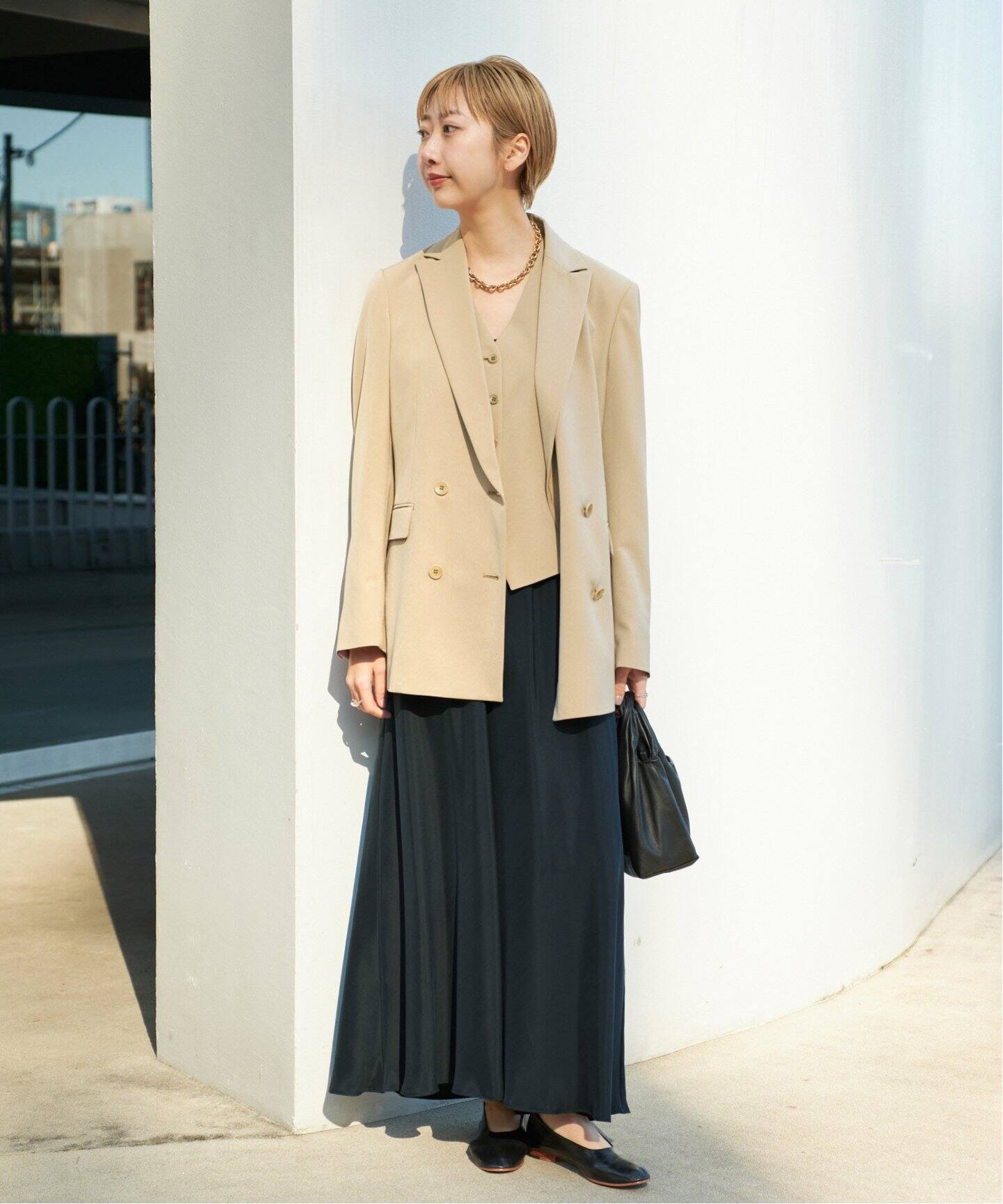 追加》Washable Fibril Drape スカート（ロング・マキシ丈スカート 