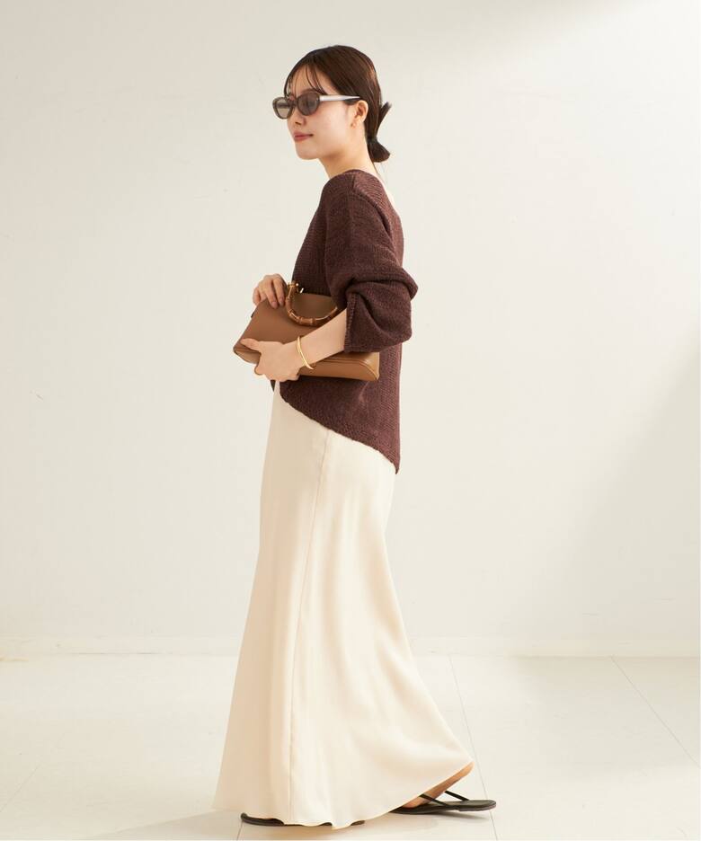 追加》Washable Fibril Drape スカート（ロング・マキシ丈スカート 