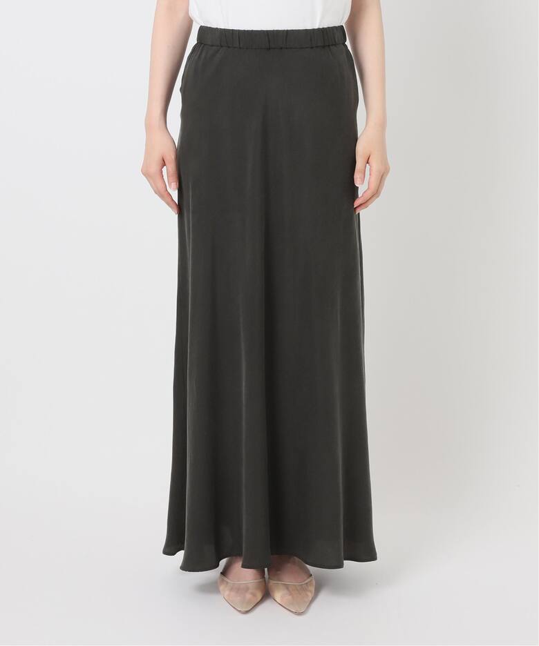追加》Washable Fibril Drape スカート（ロング・マキシ丈スカート 