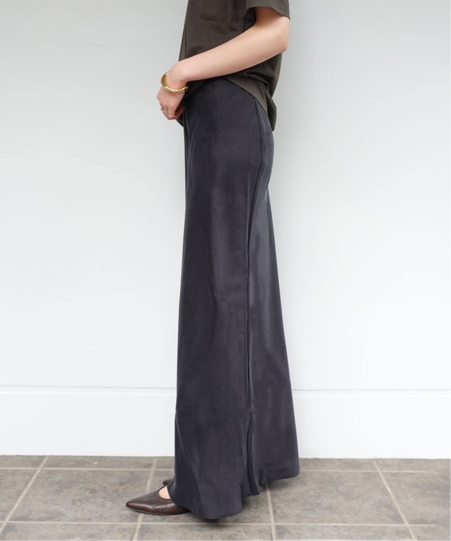 plage fibril nuance スカート　ベージュ　36 追加》Washable Fibril Drape スカート（ロング・マキシ丈