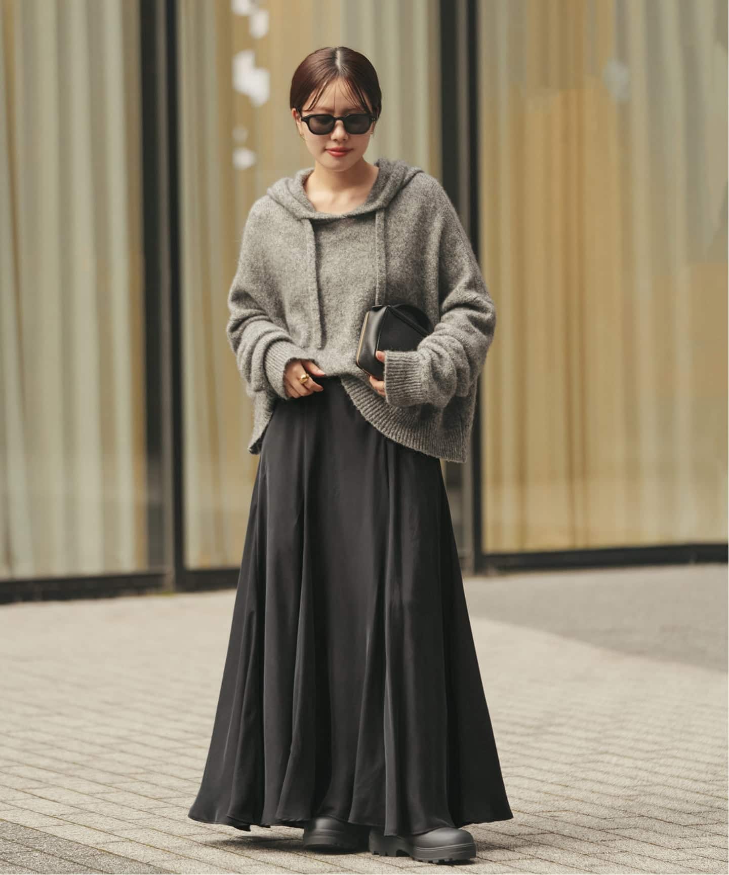 追加》Washable Fibril フレア スカート（ロング・マキシ丈スカート