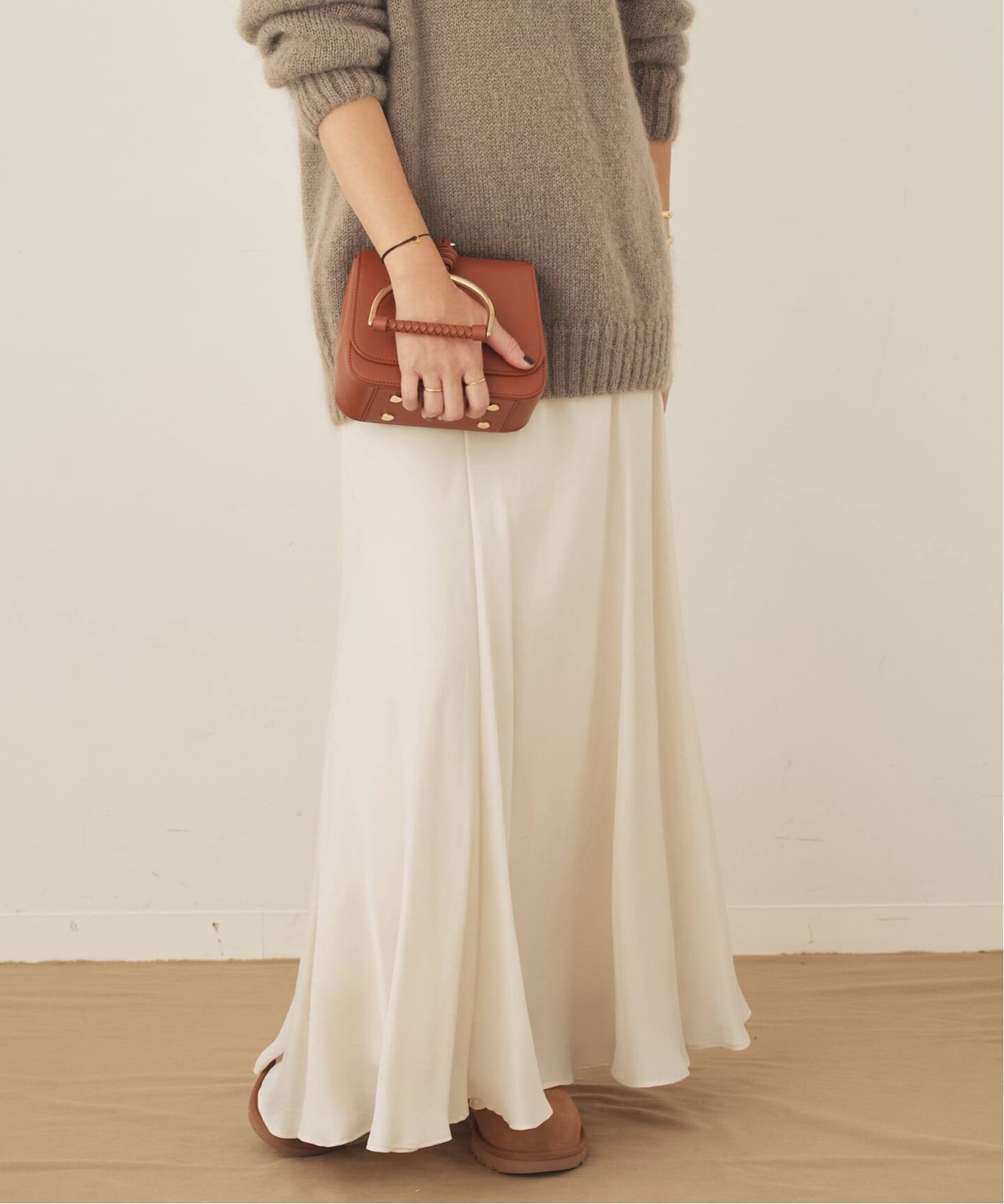 追加》Washable Fibril フレア スカート（ロング・マキシ丈