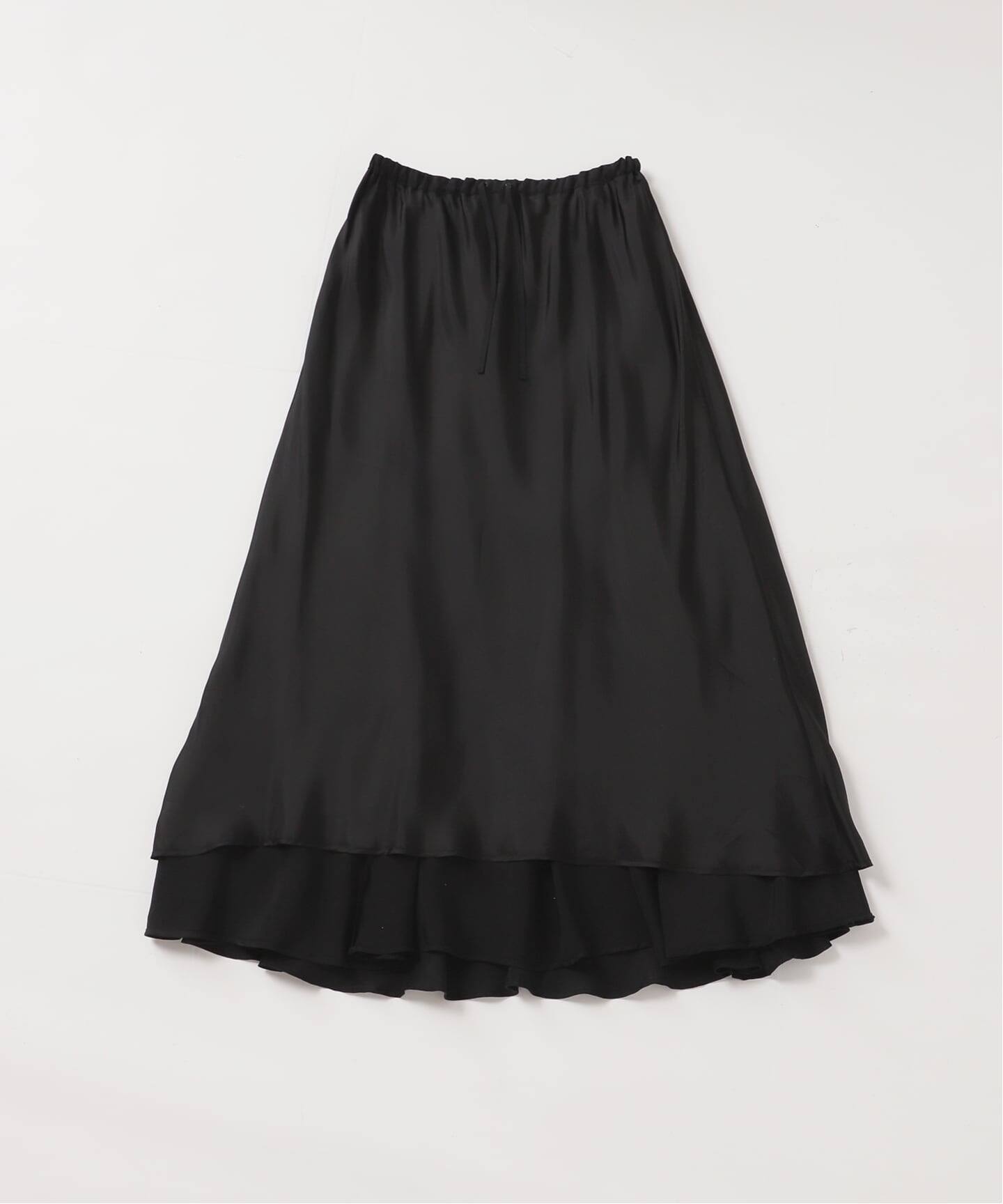 大人気！Washable Fibril Drape スカート ブラック 34 プラージュ Plage 《追加予約》Washable Fibril フレア スカート