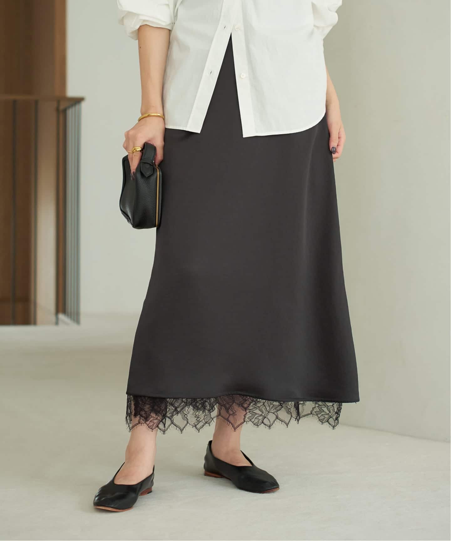 レースラップ スカート（ロング・マキシ丈スカート）｜Plage