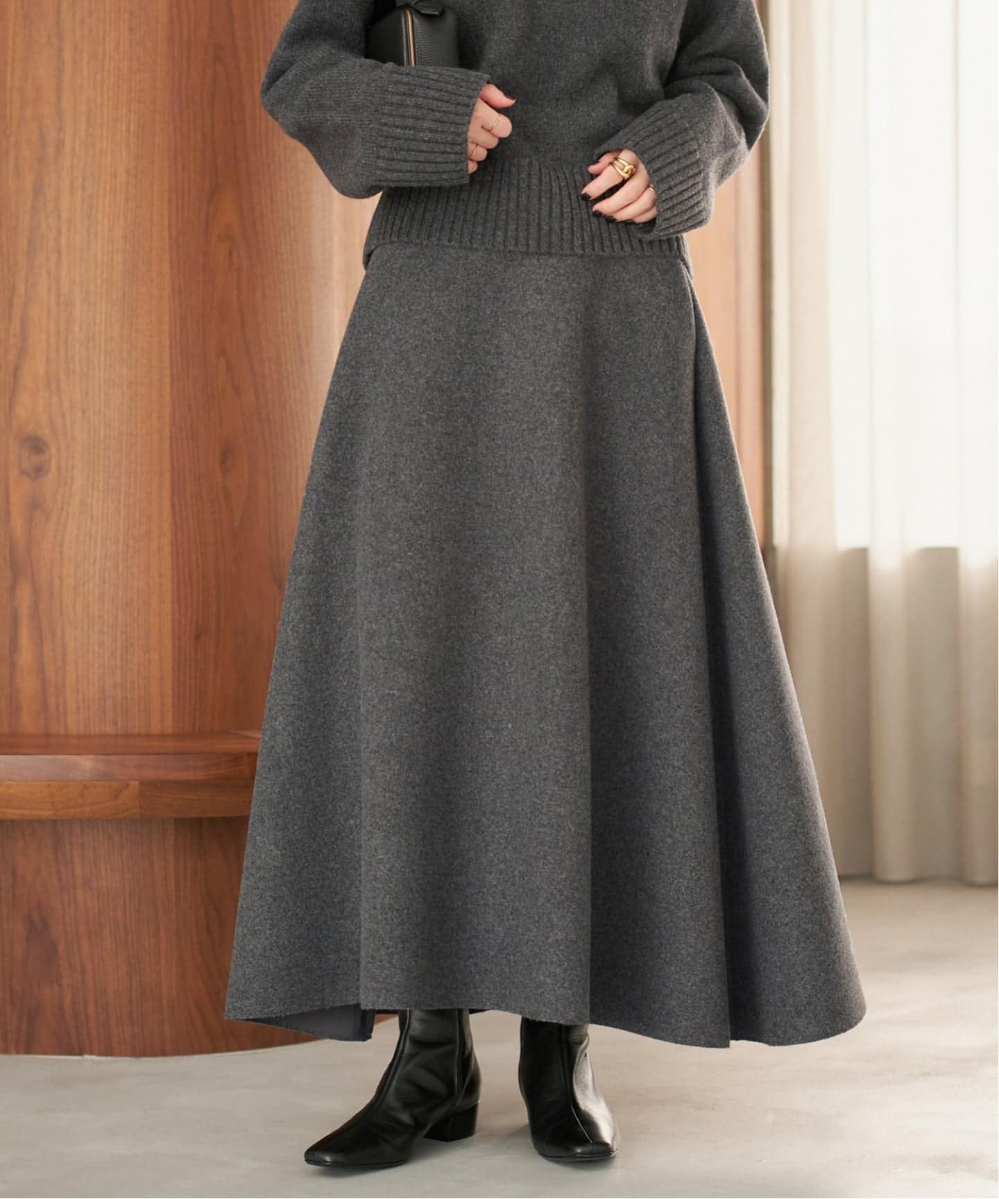 メルトンフレア スカート（ロング・マキシ丈スカート）｜Plage